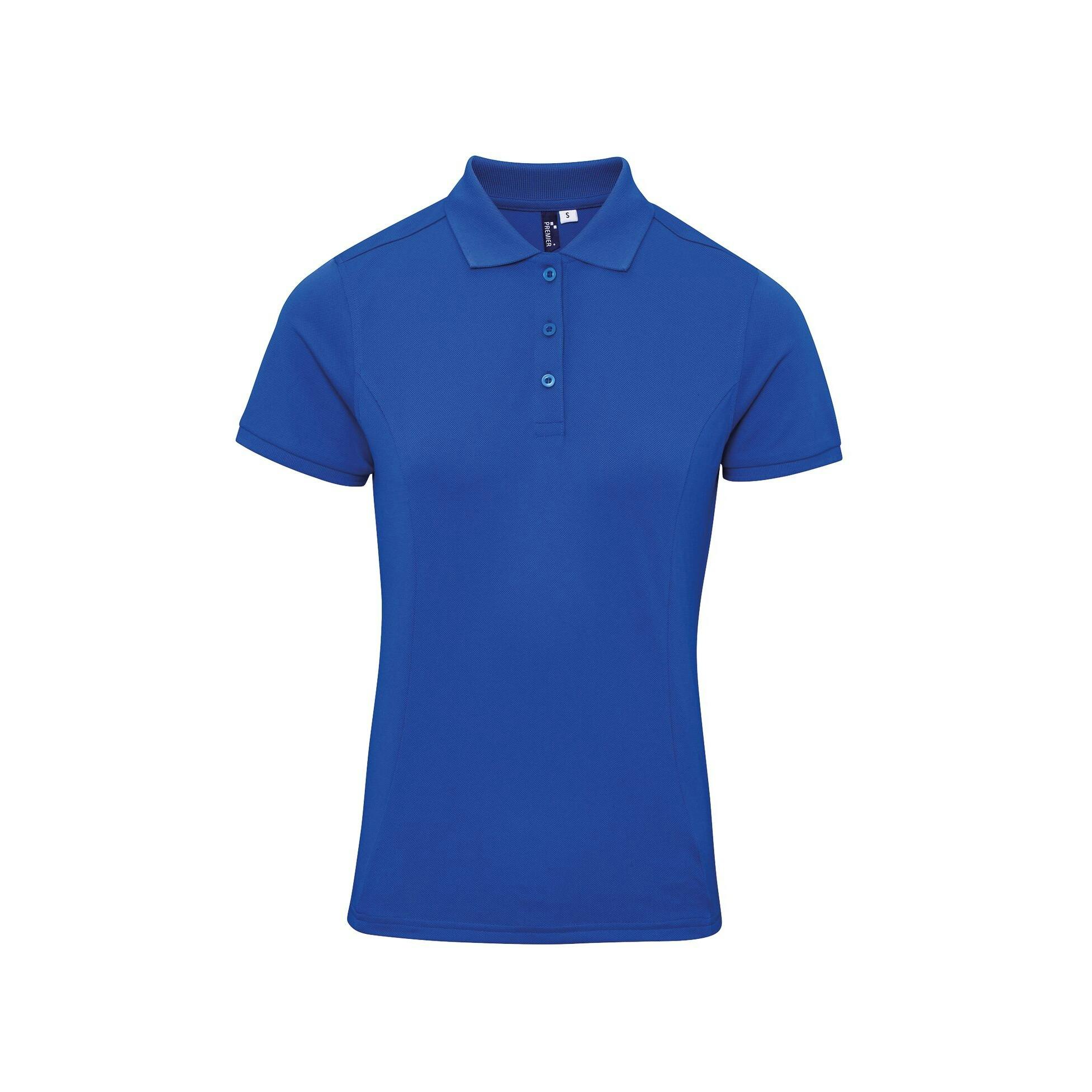 Premier (2Xl, Royal) Womens/Ladies Coolchecker Plus Piqu Polo With Coolplus - Image 3