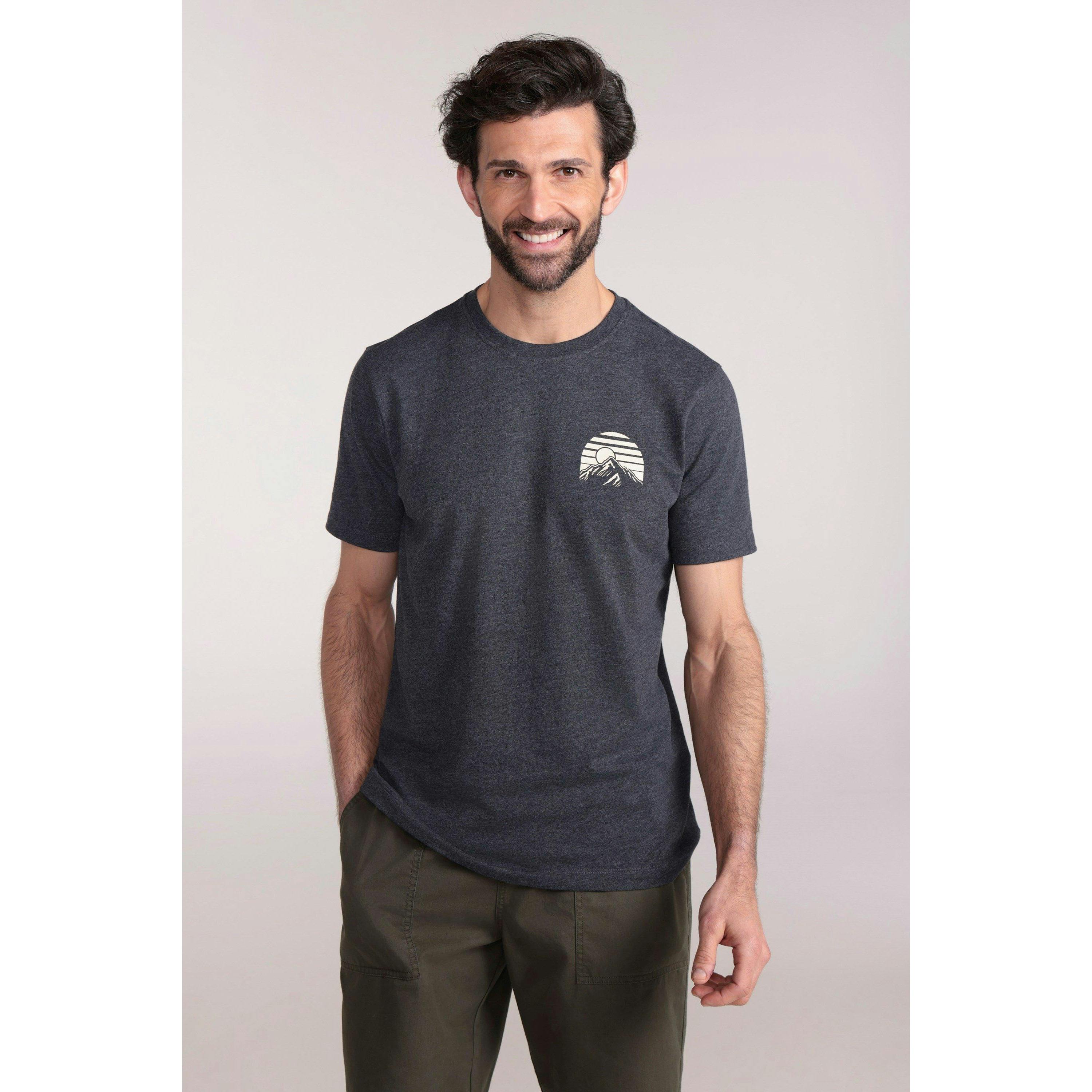 Mountain Warehouse Men's Dark/Grey Adventure Organic T-Shirt - Xs - 60% Organic Cotton/40% Polyester