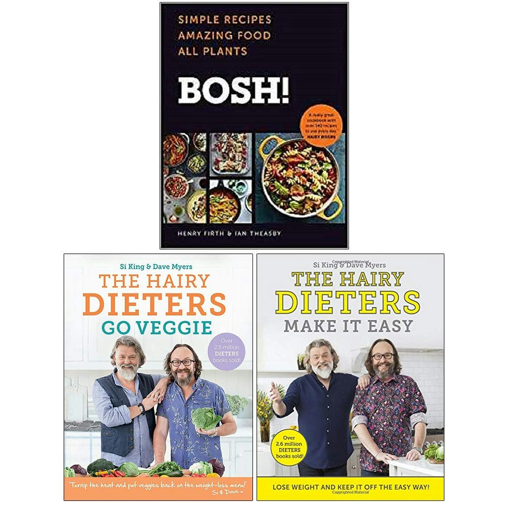 Various Publishers Bosh Simple Recipes [Hardcover], The Hairy Dieters Go Veggie, The Hairy Dieters Make It Easy 3 Books Collection Set