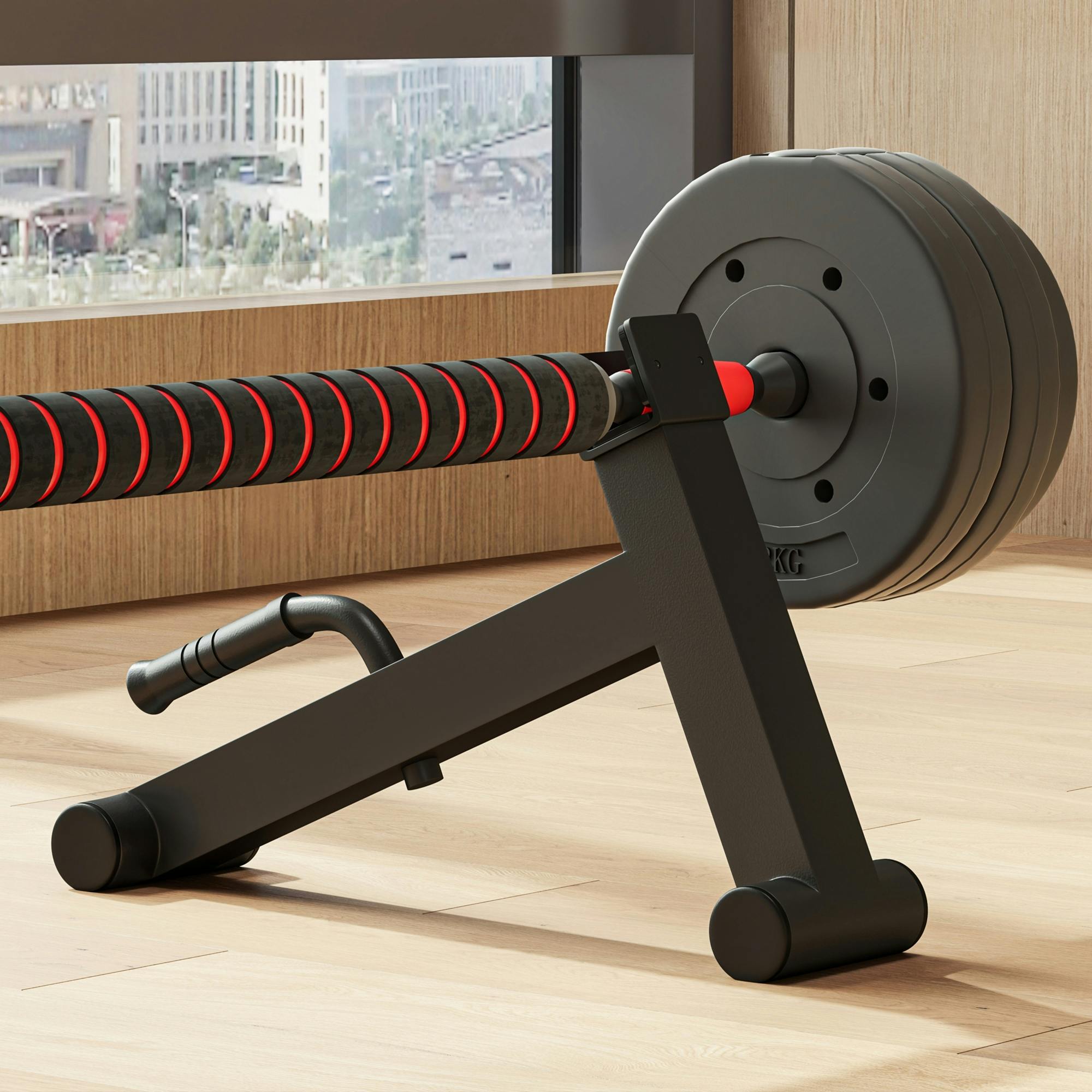 SPORTNOW Deadlift Barbell Jack - Black - Max Load 200kg - Steel - Image 3