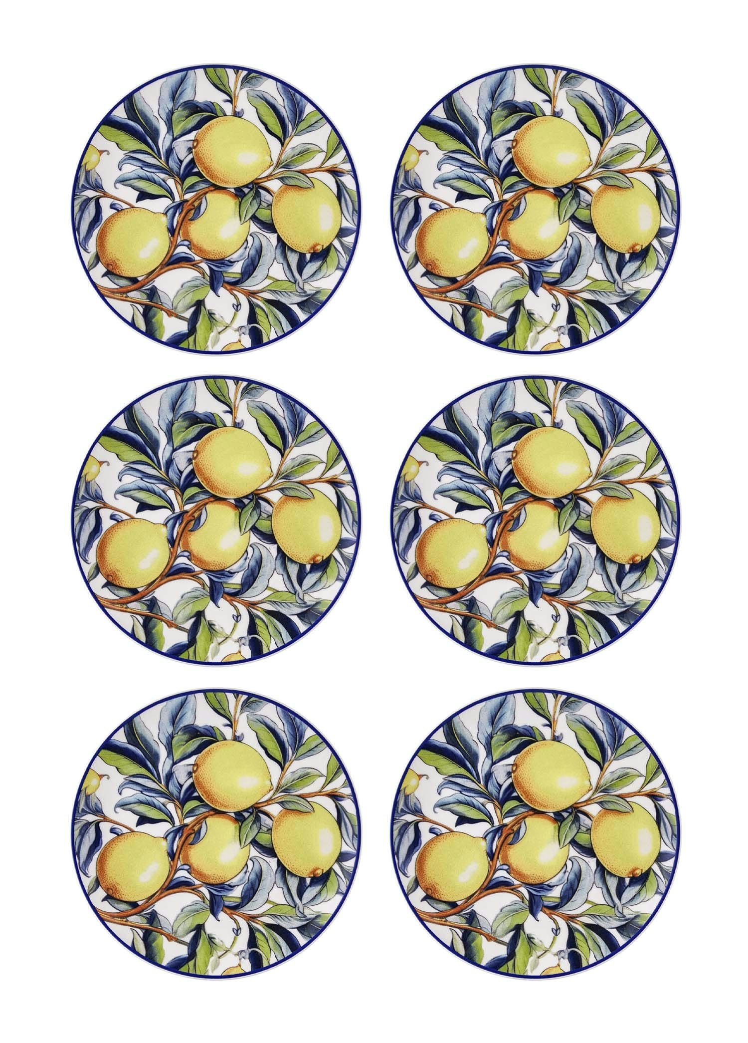 Rozi Light Odore Di Limone Collection Side Plates, Set Of 6