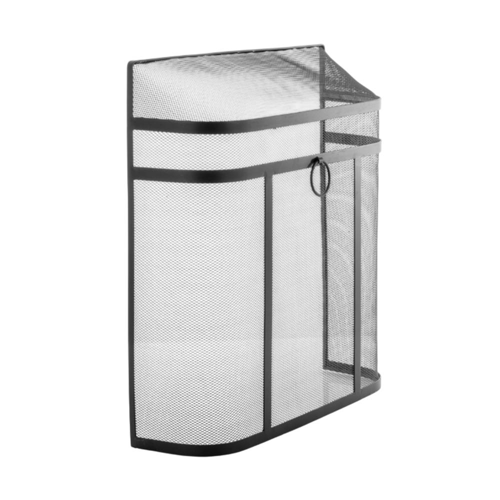 Leecroft Black Heavy Duty Fire Screen 24'' - One Colour - One Colour - One Size