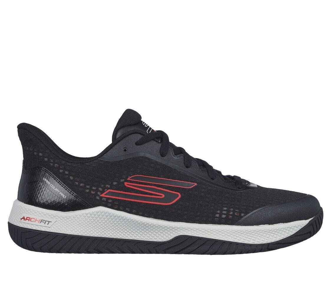 Skechers Men's Black Viper Court Pro Pickleball Trainers Shoes 246069 - Uk 11 Eu 46