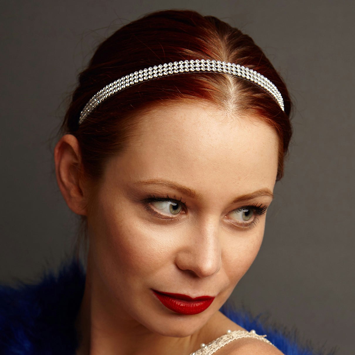 Queenmee Accessories Silver Diamante Headband With Elastic