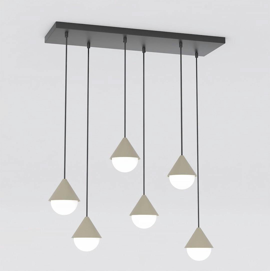 Rackhams Black/Beige Giro Pendant Lamp 6 X G9