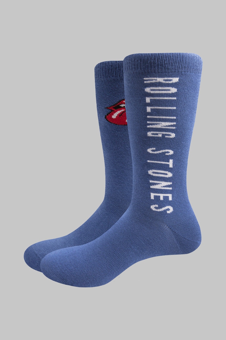 Paradiso Clothing Blue The Rolling Stones Vertical Tongue Socks