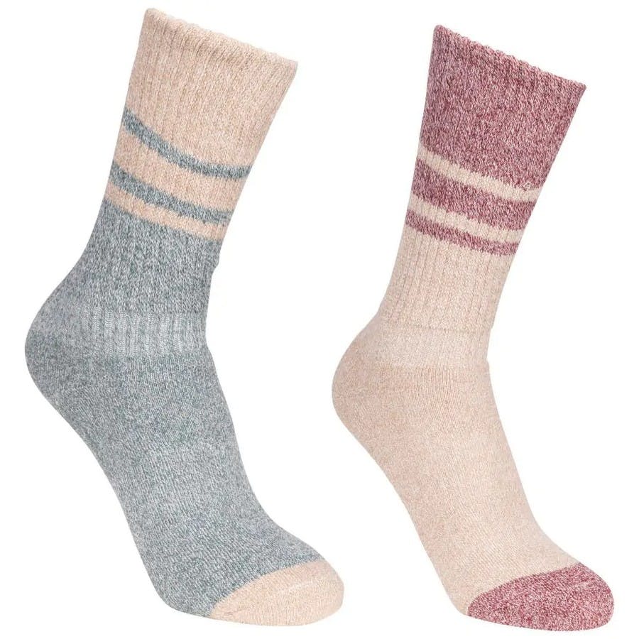 Trespass Women's Green Hadley Hiking Boot Socks (2 Pairs) - Spruce /Oatmeal - 6 Uk - 9 Uk - Spruce /Oatmeal