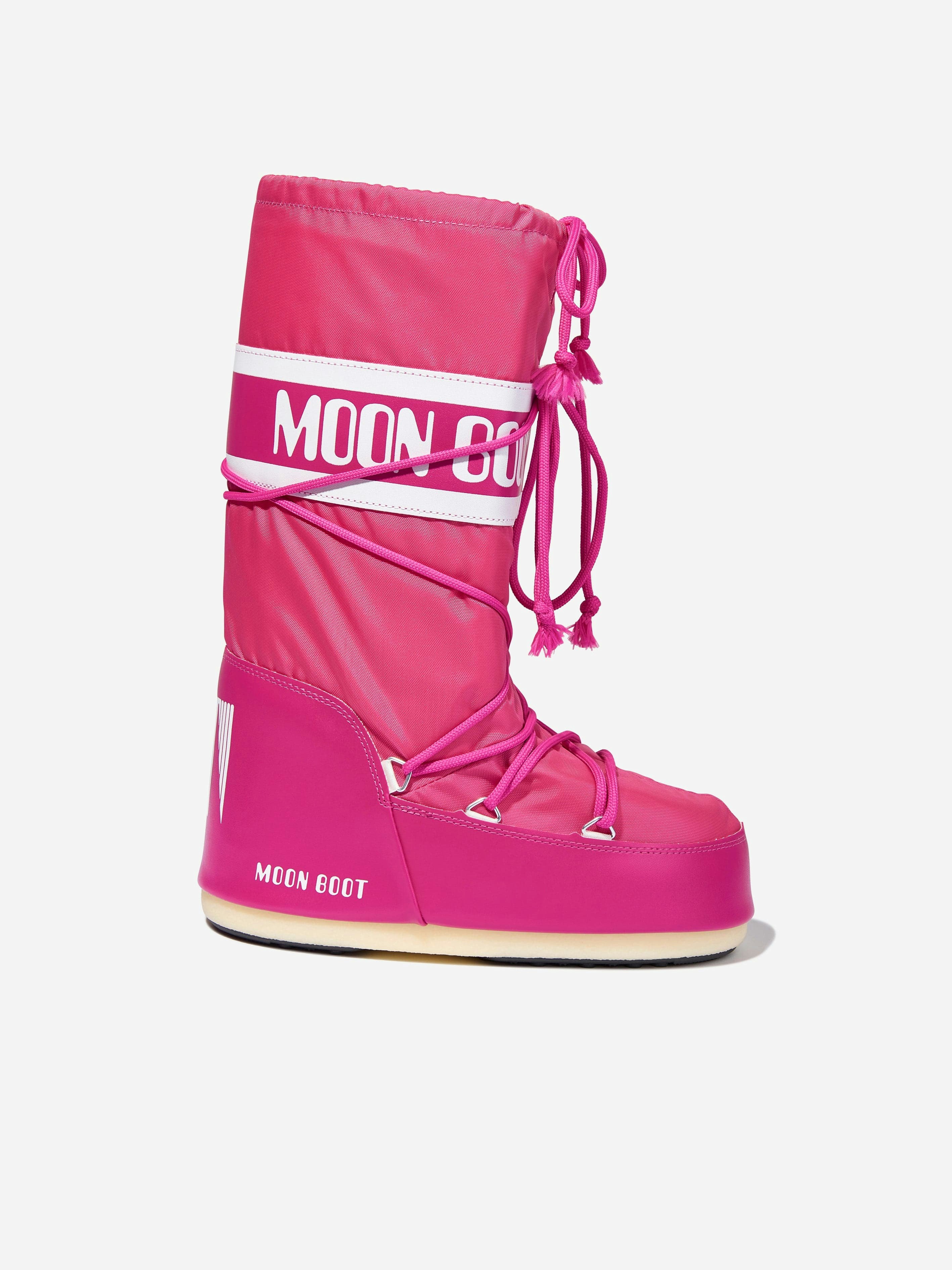 Moon Boot Girls Pink/Purple Icon Nylon Snow Boots In - Eu 23 - 26