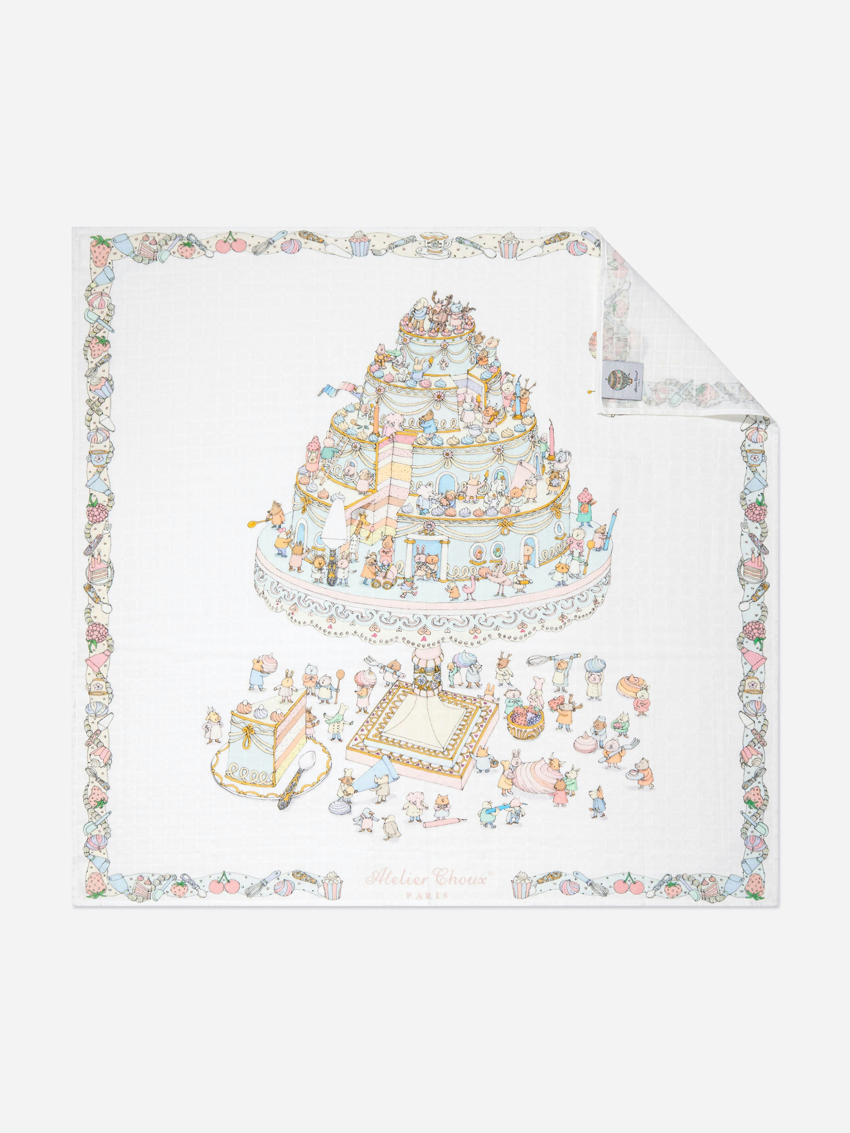 Atelier Choux Blue Baby Le Gateau Swaddle In (100Cm) - One Size
