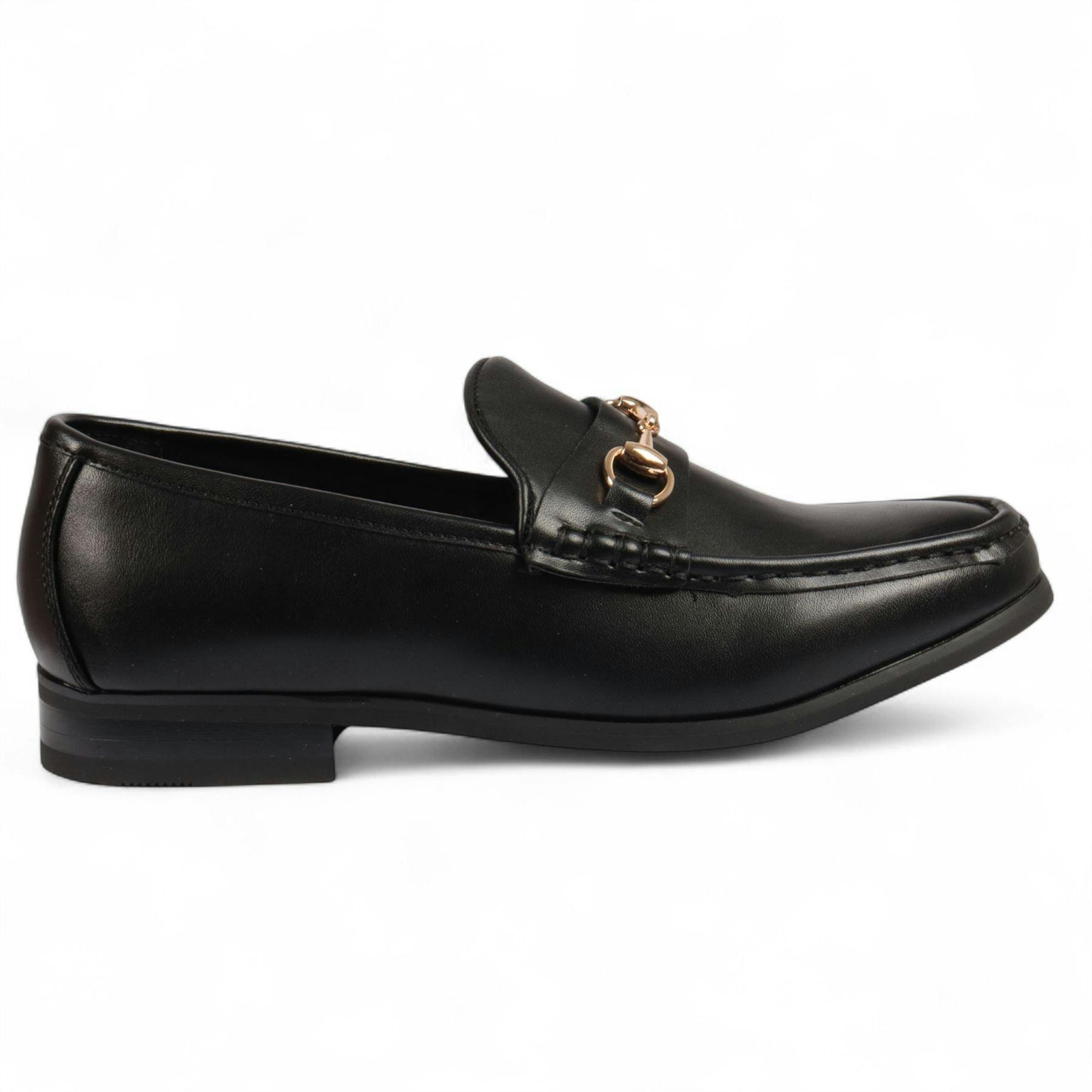 Dolcetto Men's Gold/Black Loafers With Buckle Smart Slip-On Shoes - Uk 12 | Eu 46 | Us 13