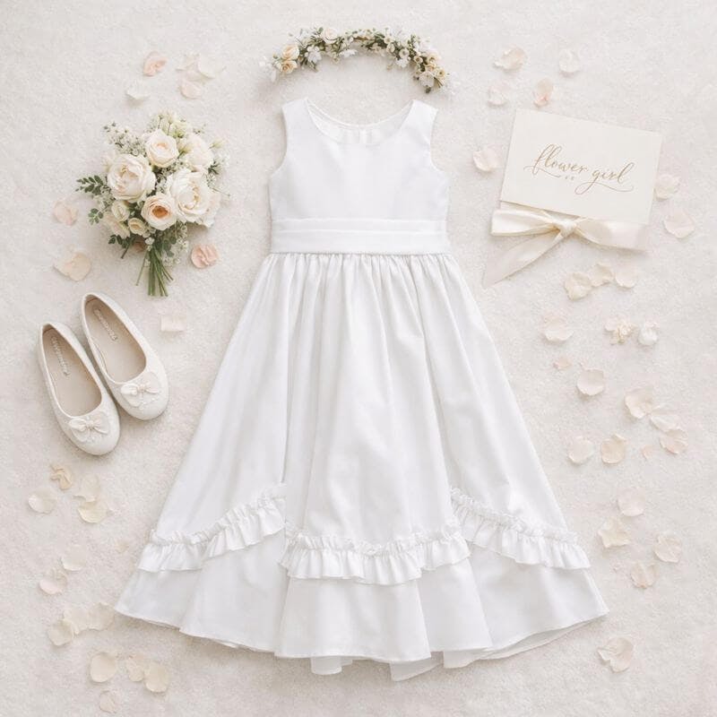 Visara Vivaki Girls Ivory Visara Thea Flower Dress - 18/24 Months