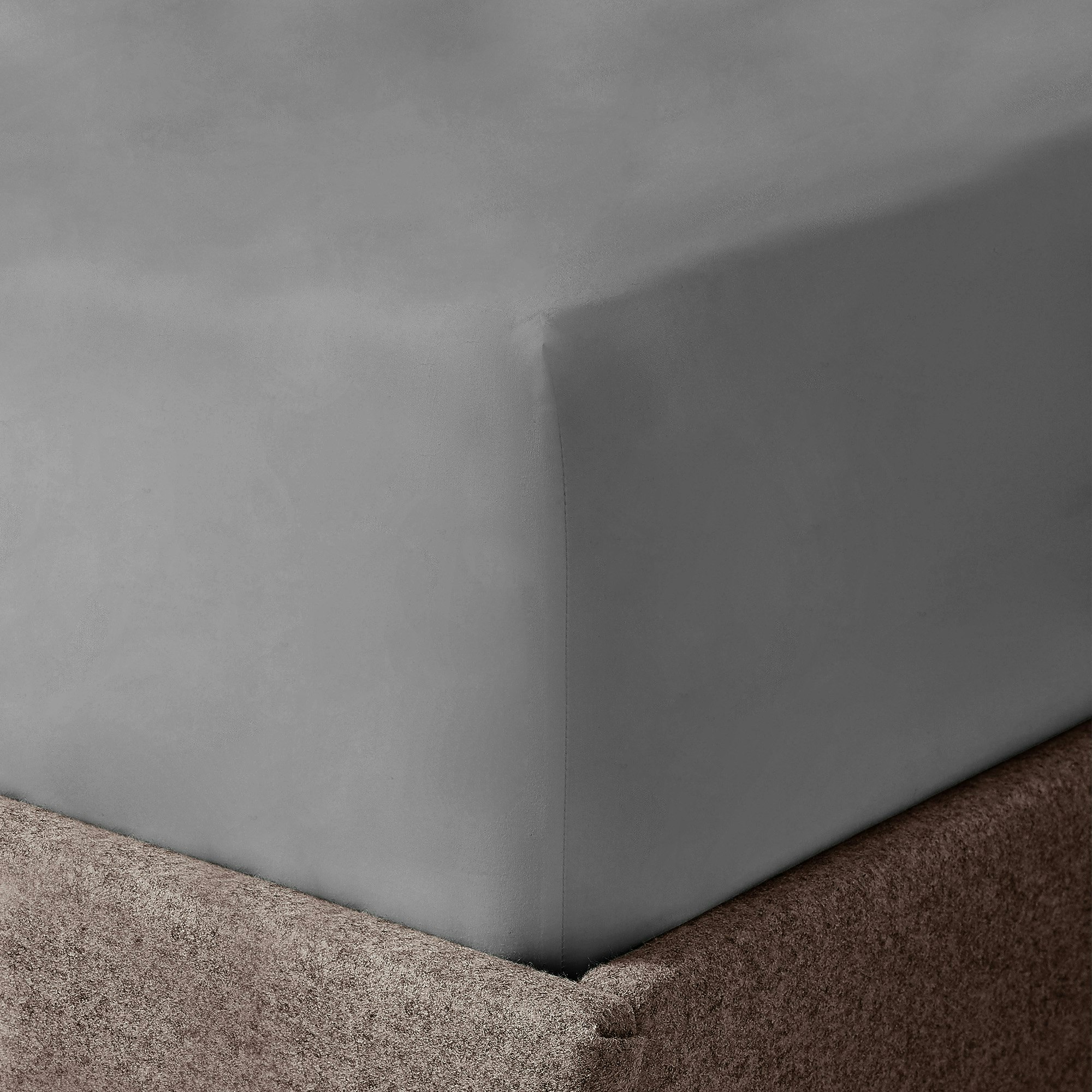 Rackhams Grey Microfibre Easy Care Fitted Sheet - King