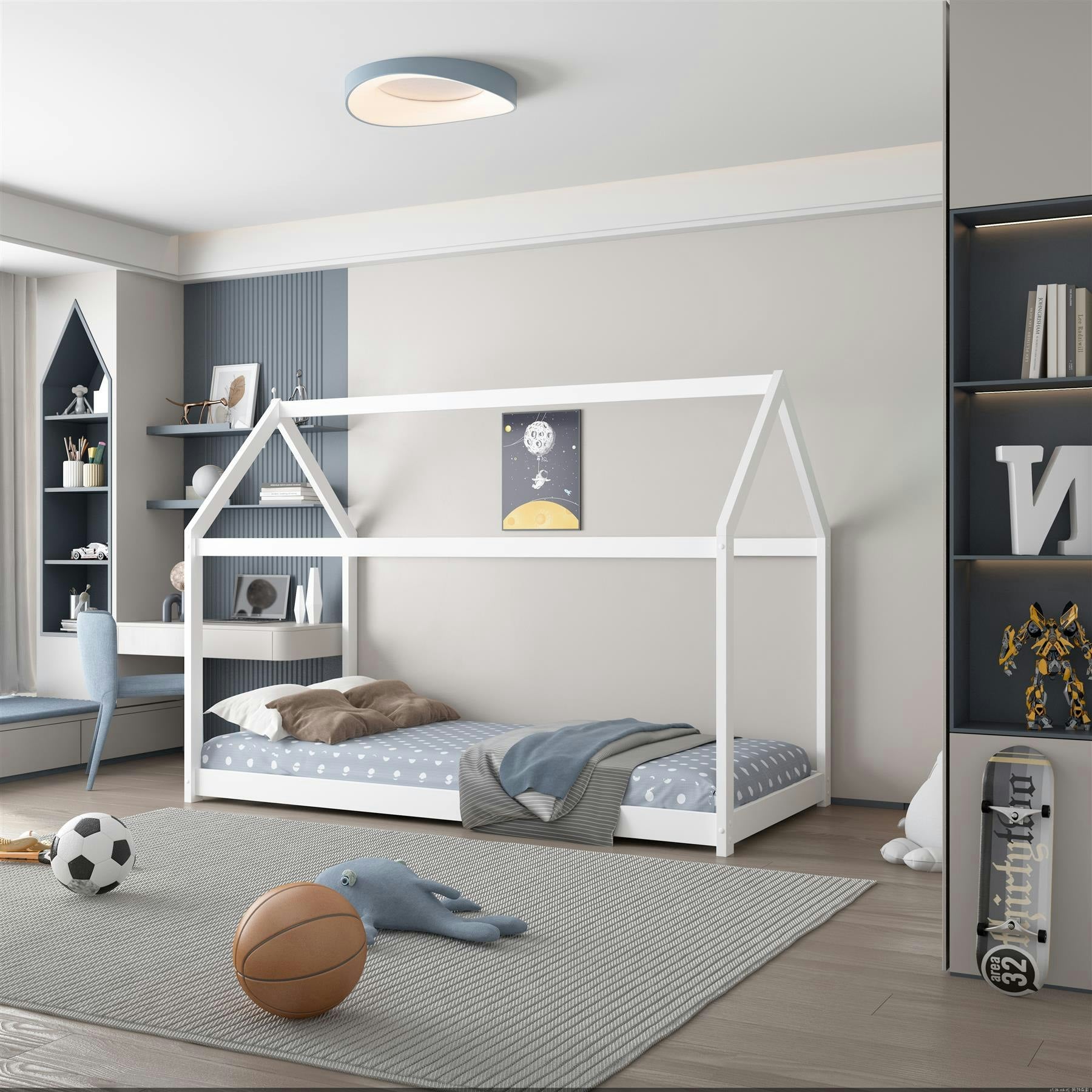 Kosy Koala White House Bed Kids 3Ft Single Wooden And 1 Mattress Childrens Bedroom Furniture