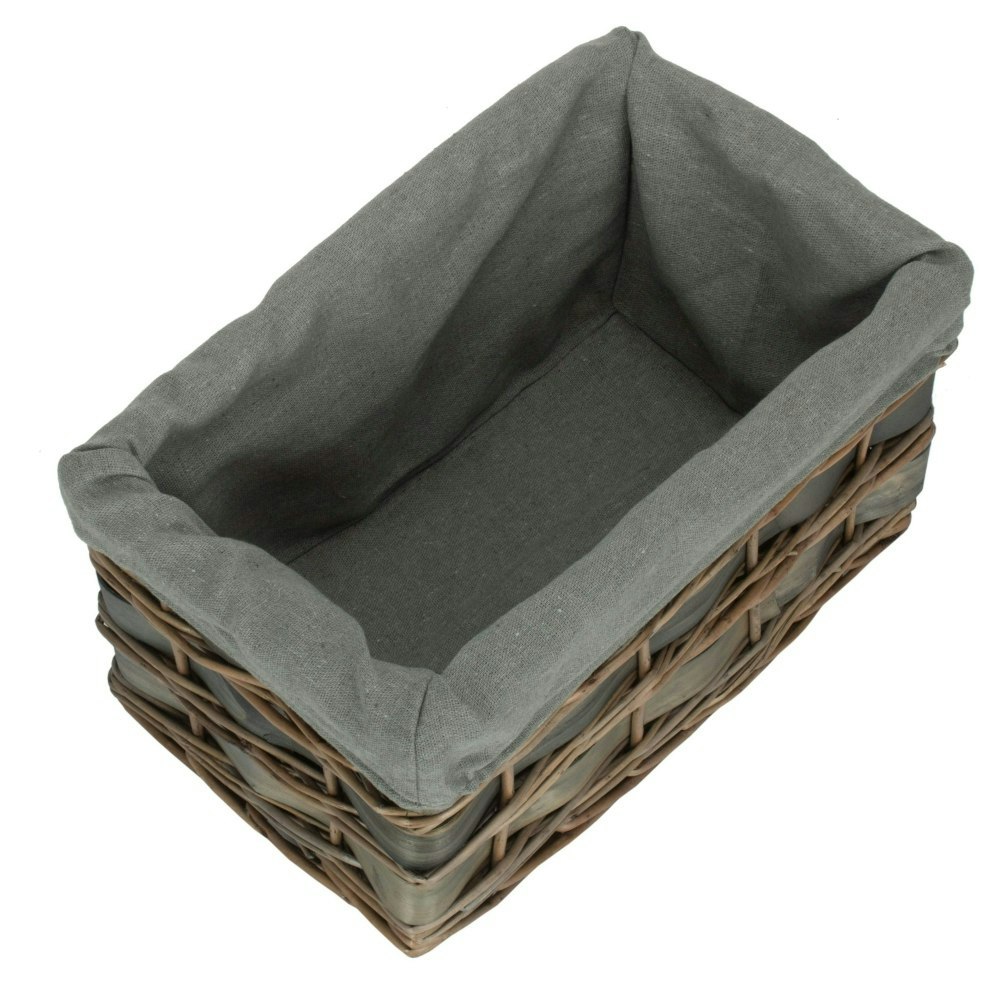 Rackhams Grey Scandi Storage Basket With Lining - Small