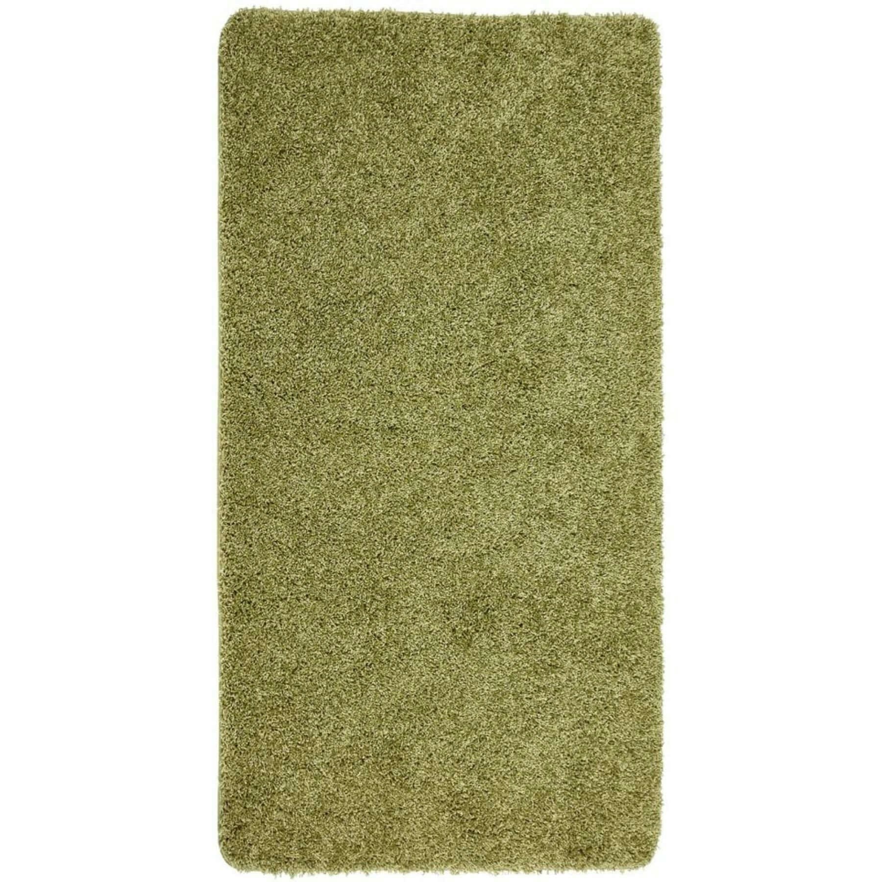 The Rugs Green Washable Olive Shaggy Rug - 67X200 Cm