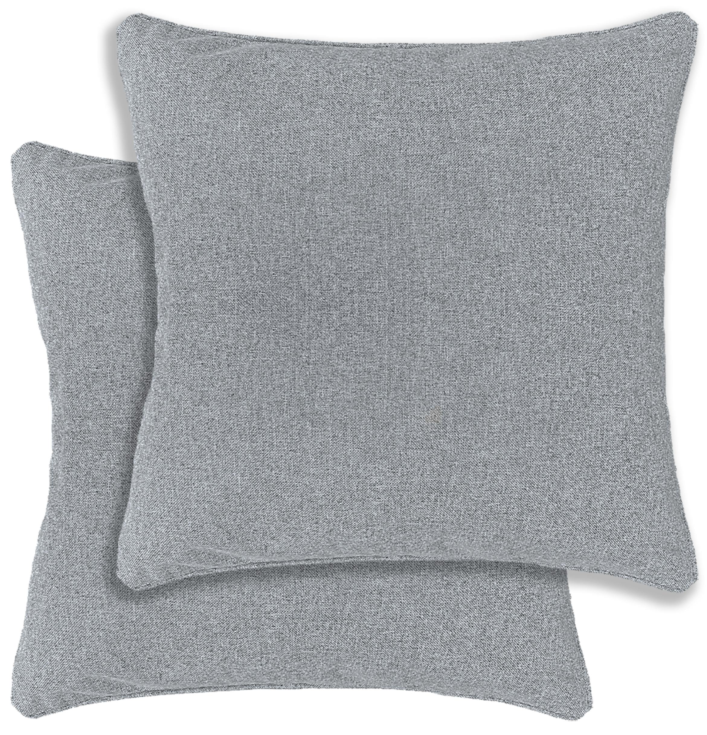 Rackhams Grey Austin/Dallas Textured Pair Of Double Sided Zip Opening Piped Edge Cushion Covers - 43X43cm - Cases Only