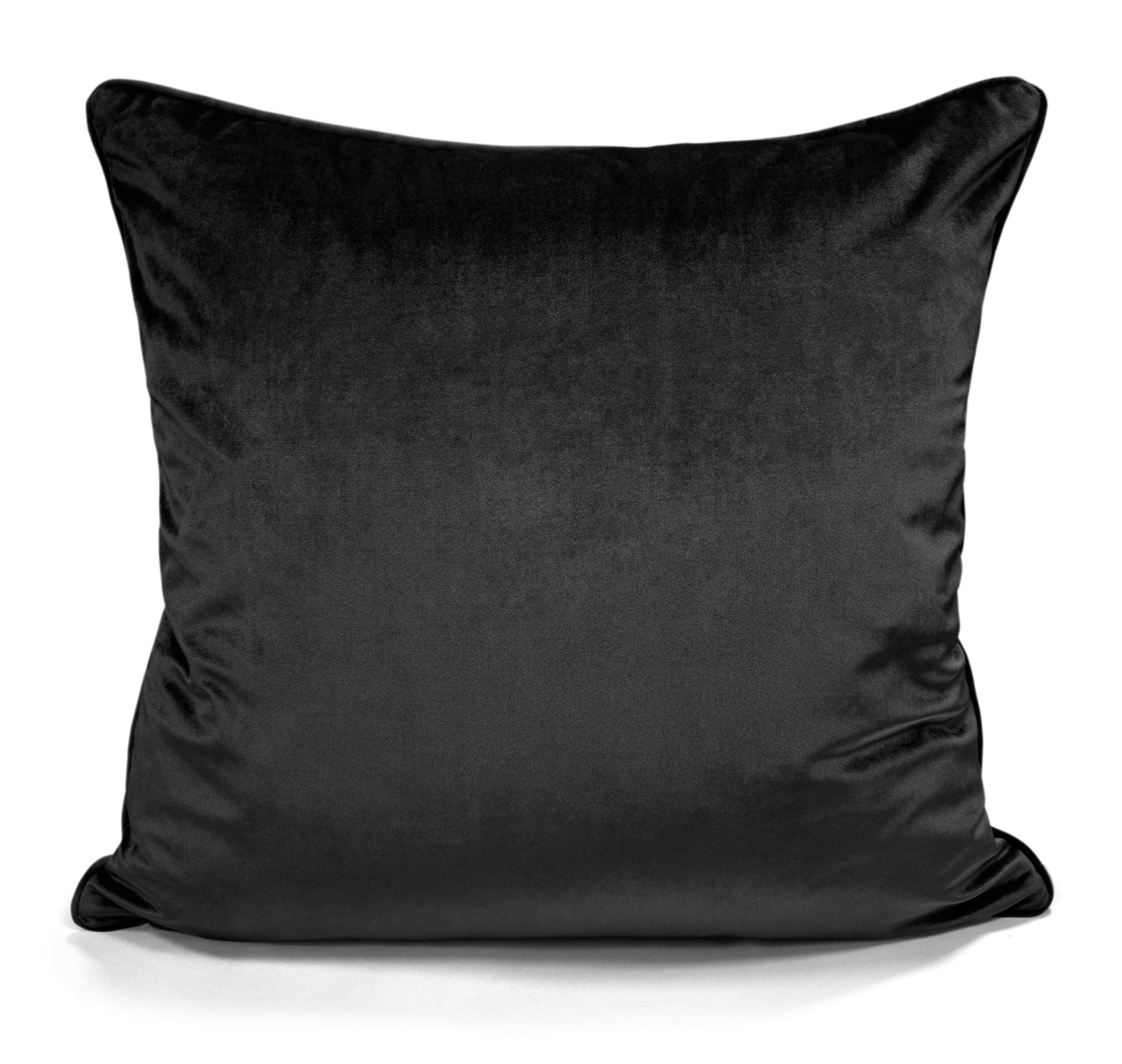 Rackhams Black Luxury Plain Matte Velvet Cushion - 56Cm X 56Cm