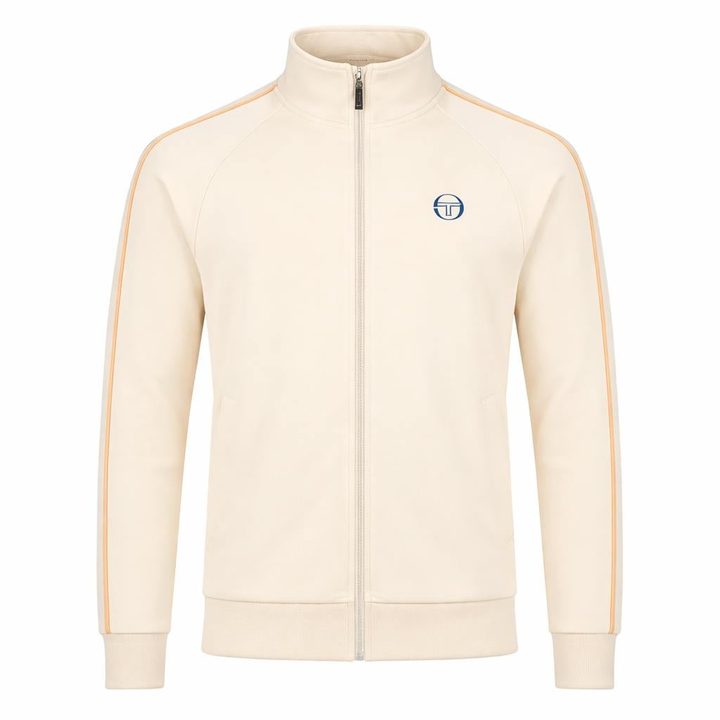 Sergio Tacchini Orange Tasso Velour Track Top Jacket Sandshell/ Pepper - 3XL
