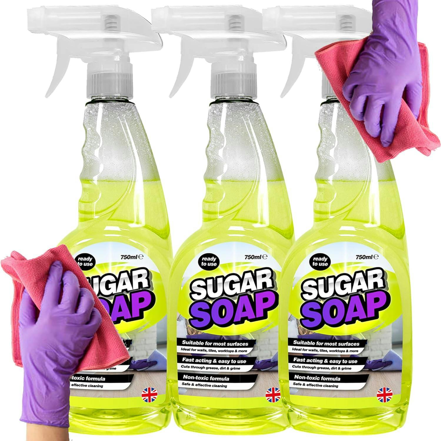 Rackhams Sugar Soap Spray Ready To Use 750Ml Multi-Surface Cleaner - 6 X