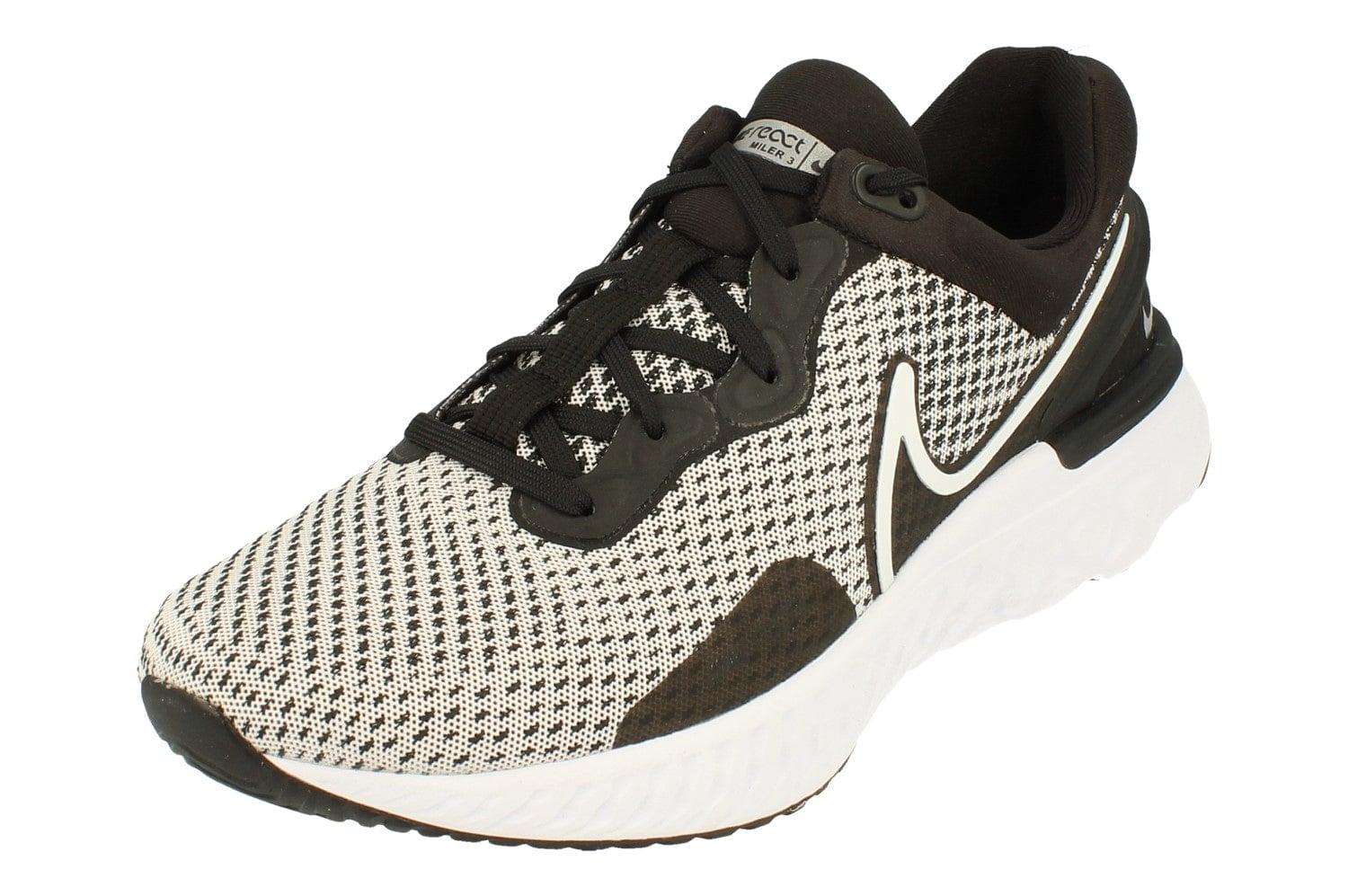 Nike Men's White/Black React Miler 3 Dd0490 101 - Uk 8 | Us 9 | Eu 42.5