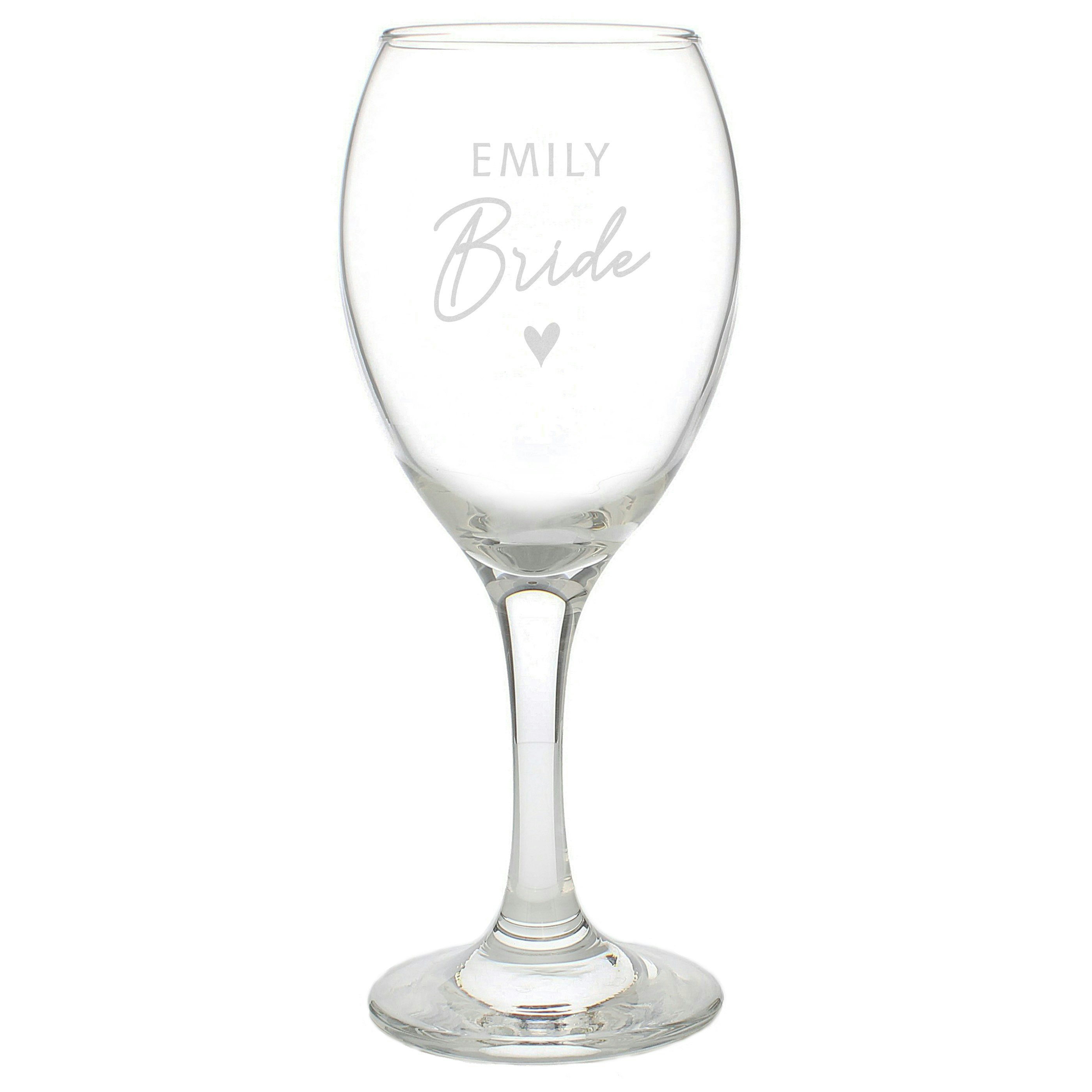 Rackhams Personalised Bride Wine Glass
