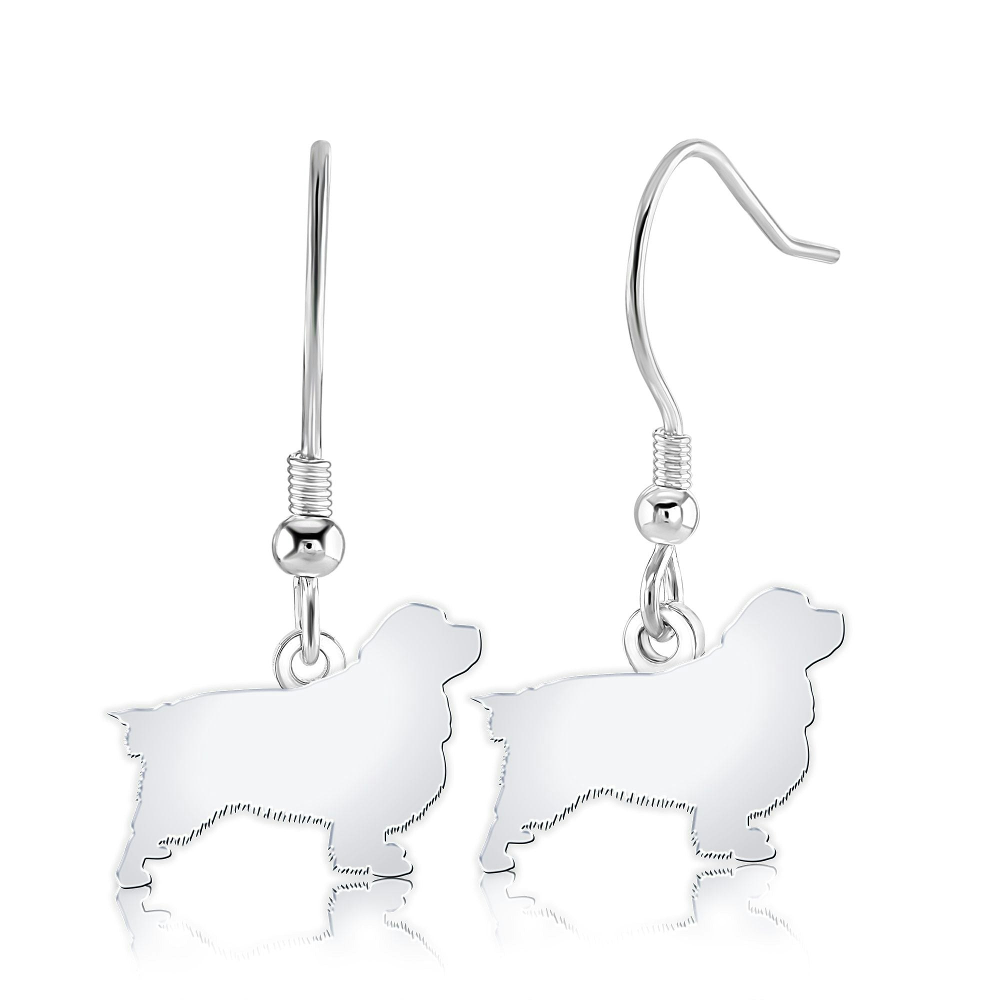 Mylee London Silver Clumber Spaniel Silhouette Earrings - No - Hook