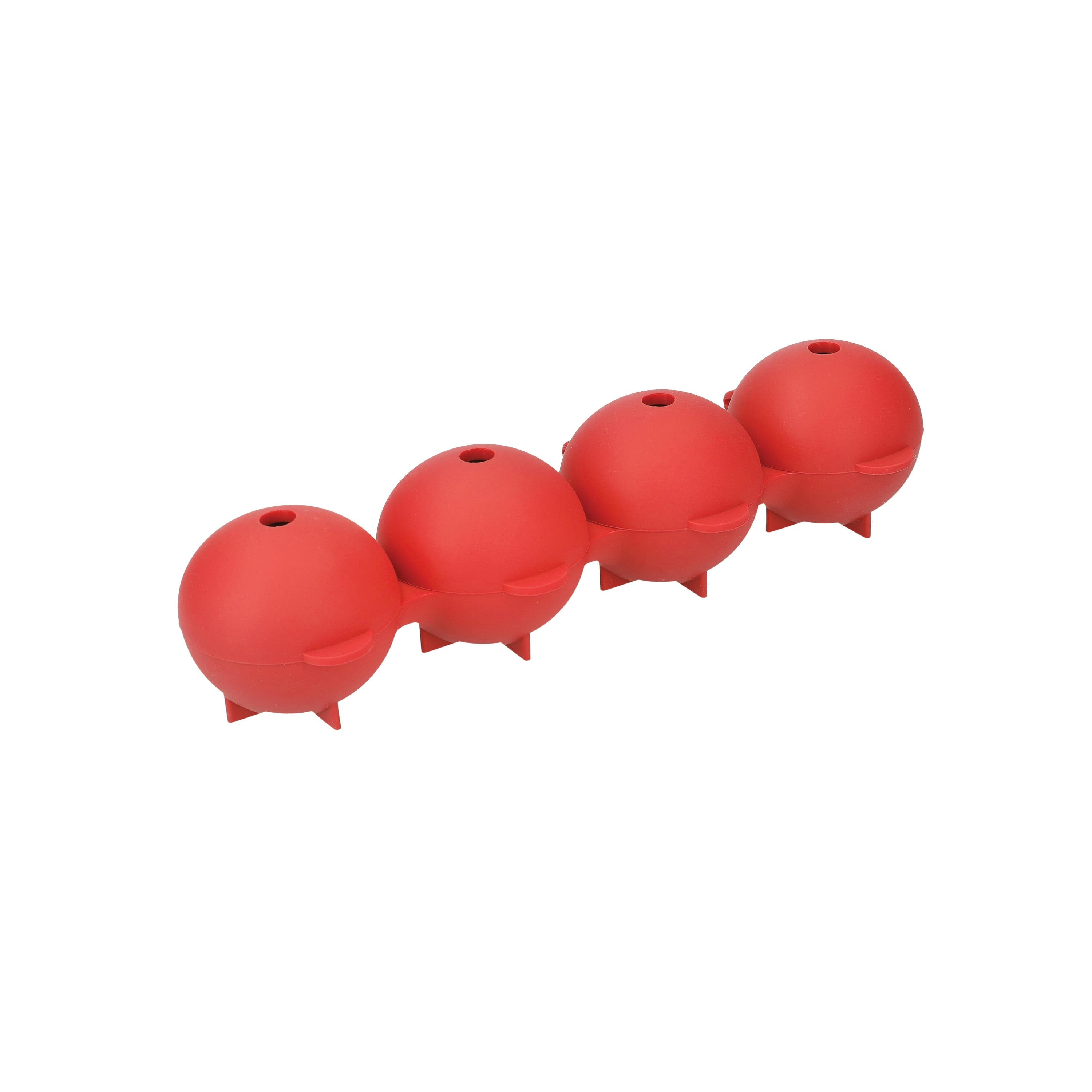Rackhams Red Sphere Ice Cube Moulds In Gift Box, Lfgb-Grade Silicone - Silicone - Ice Making