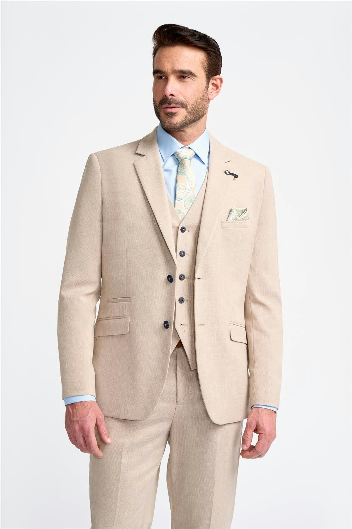 House Of Cavani Beige Miami Blazer - 44 Inch Chest