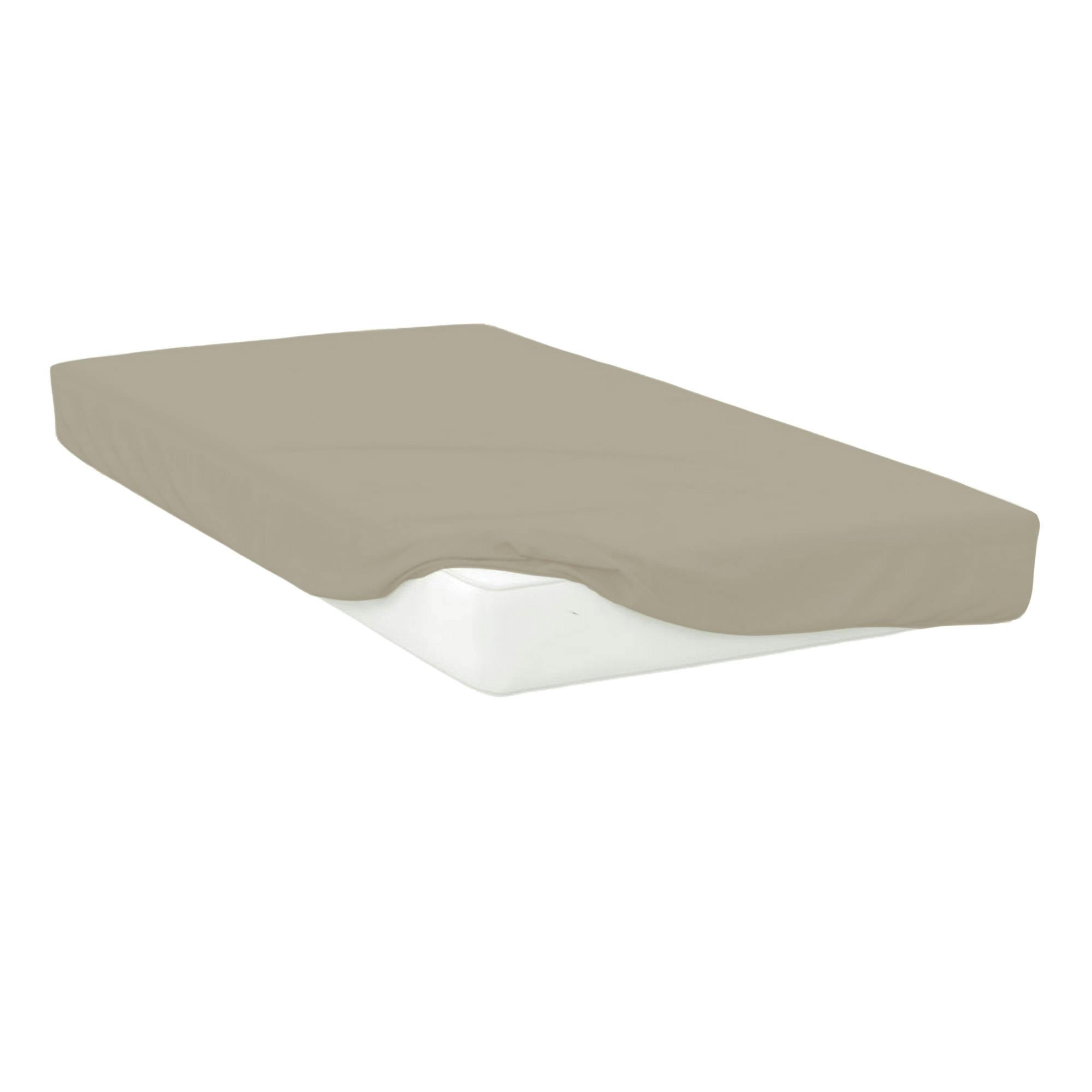 Belledorm Easycare Percale Fitted Sheet - Mushroom - Superking - Mushroom - 50% Cotton/50% Polyester