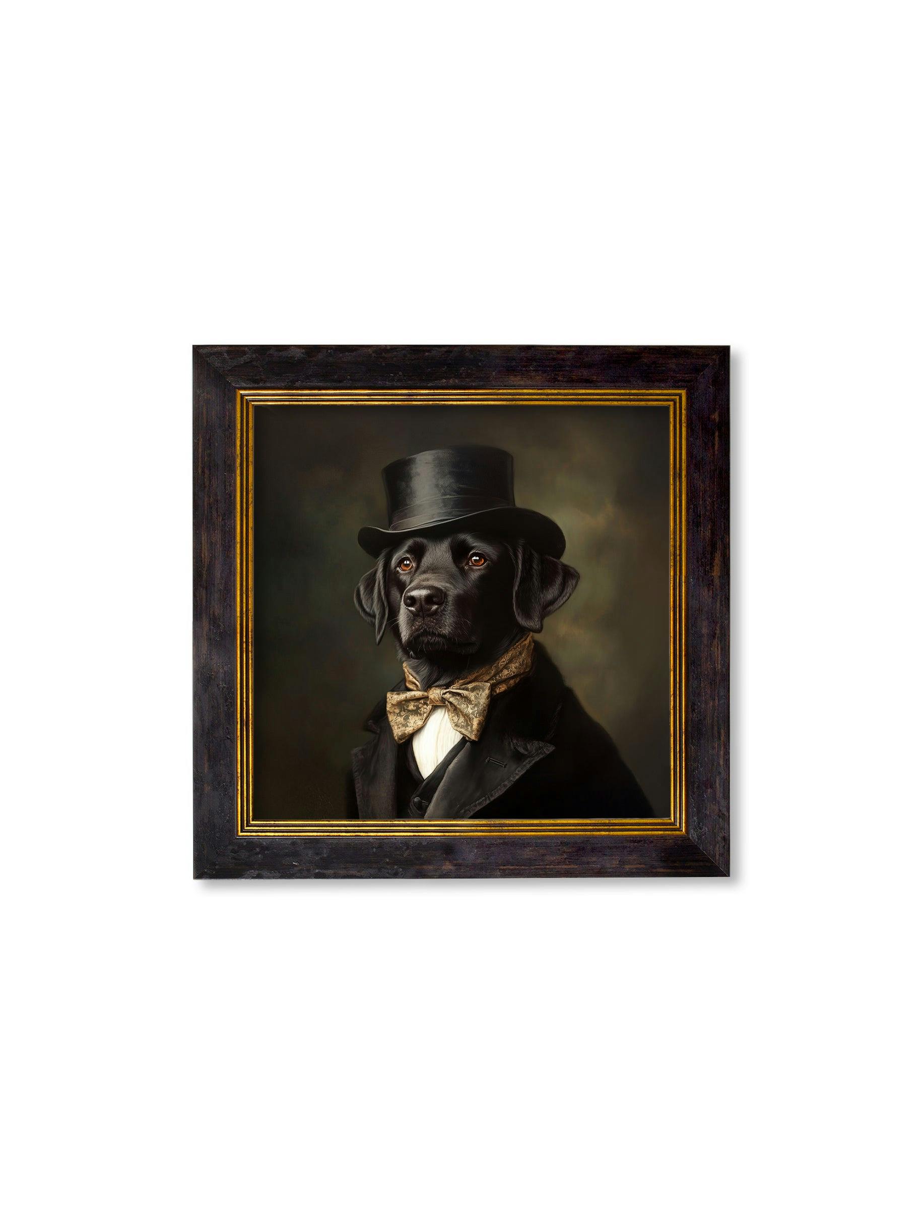 Rackhams Black Lord Wagsalot - Gentleman Labrador Oxford Square Frame - 44 X 44Cm