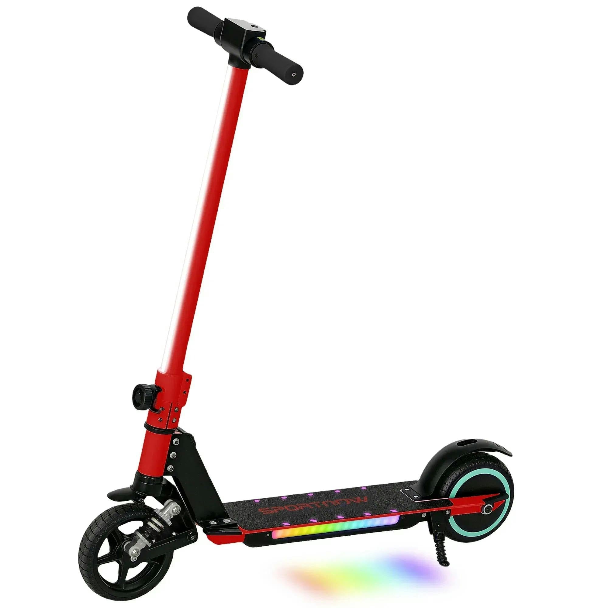 Sportnow Unisex Red Folding Electric Scooter W/ Led Lights & Display In Size 6 - Image 4