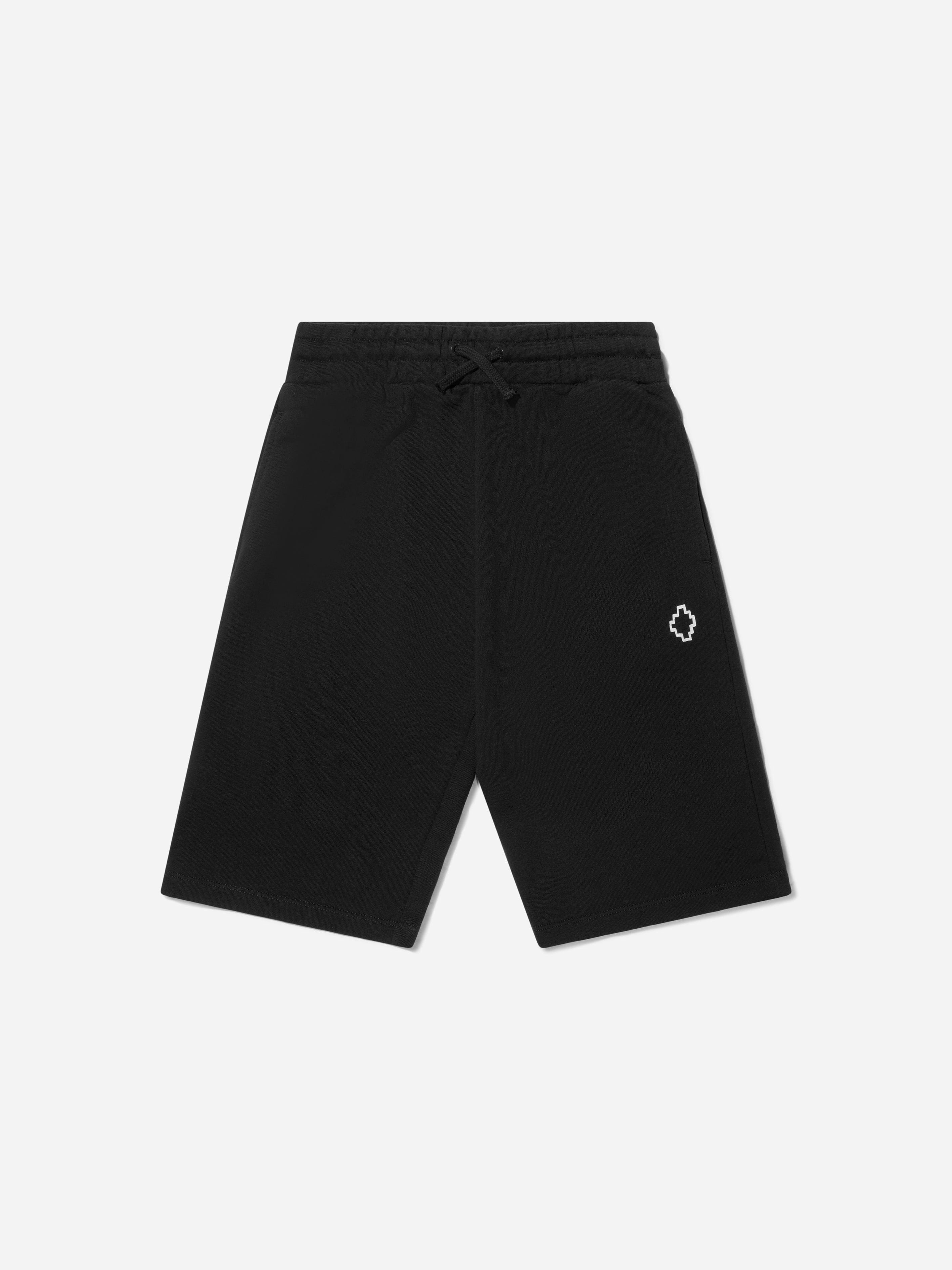 Marcelo Burlon Boys Black Cotton Logo Print Sweat Shorts - 4 Yrs