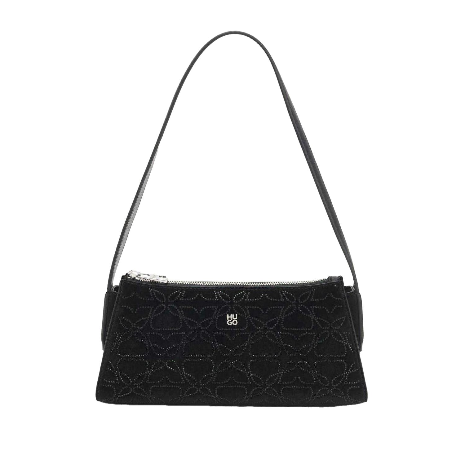 Hugo Black Chris Velvet Touch Hobo Bag - One Size - 100% Mixed
