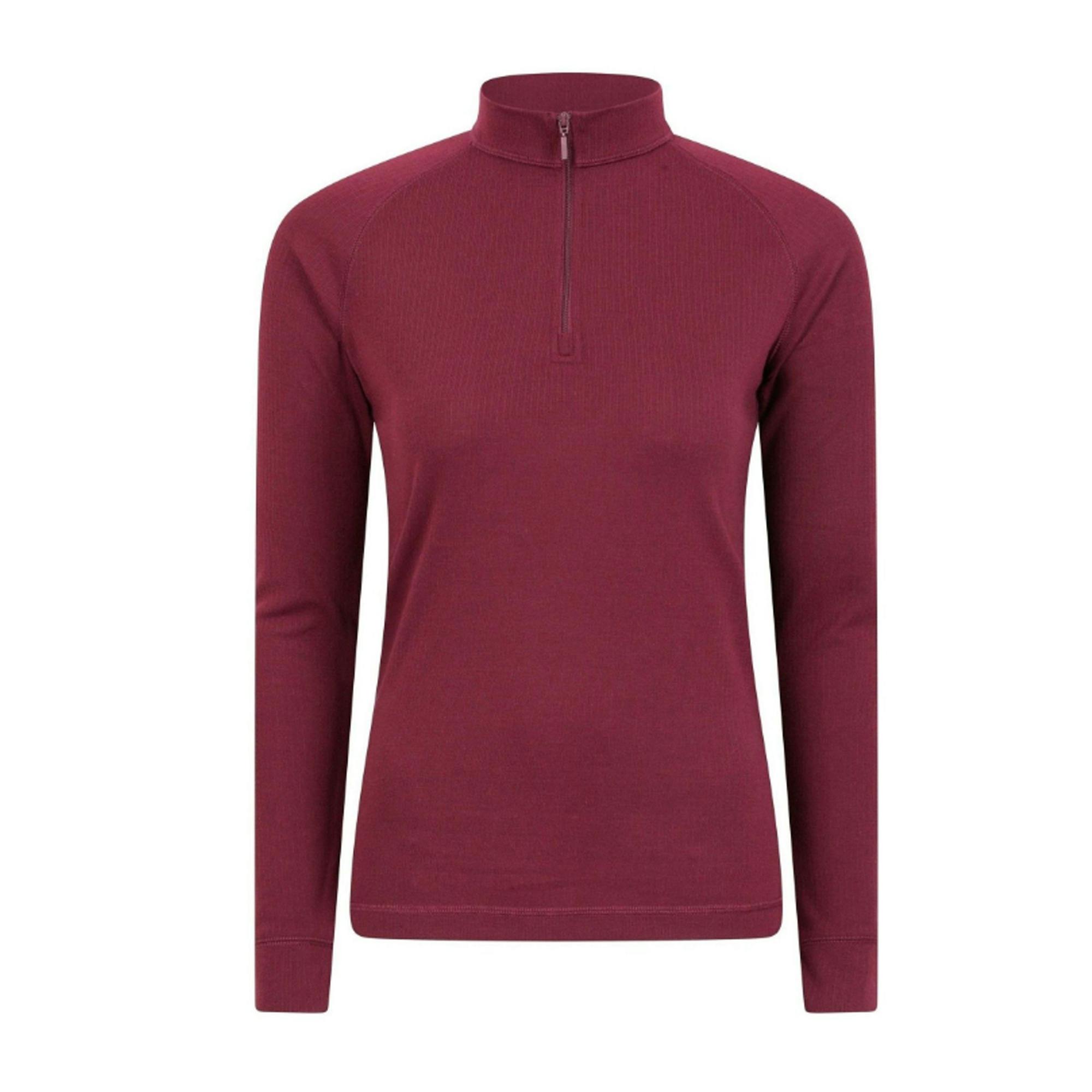 Mountain Warehouse Women's Pink / Talus Zip Neck Long-Sleeved Thermal Top - 14 Uk - 100% Polyester