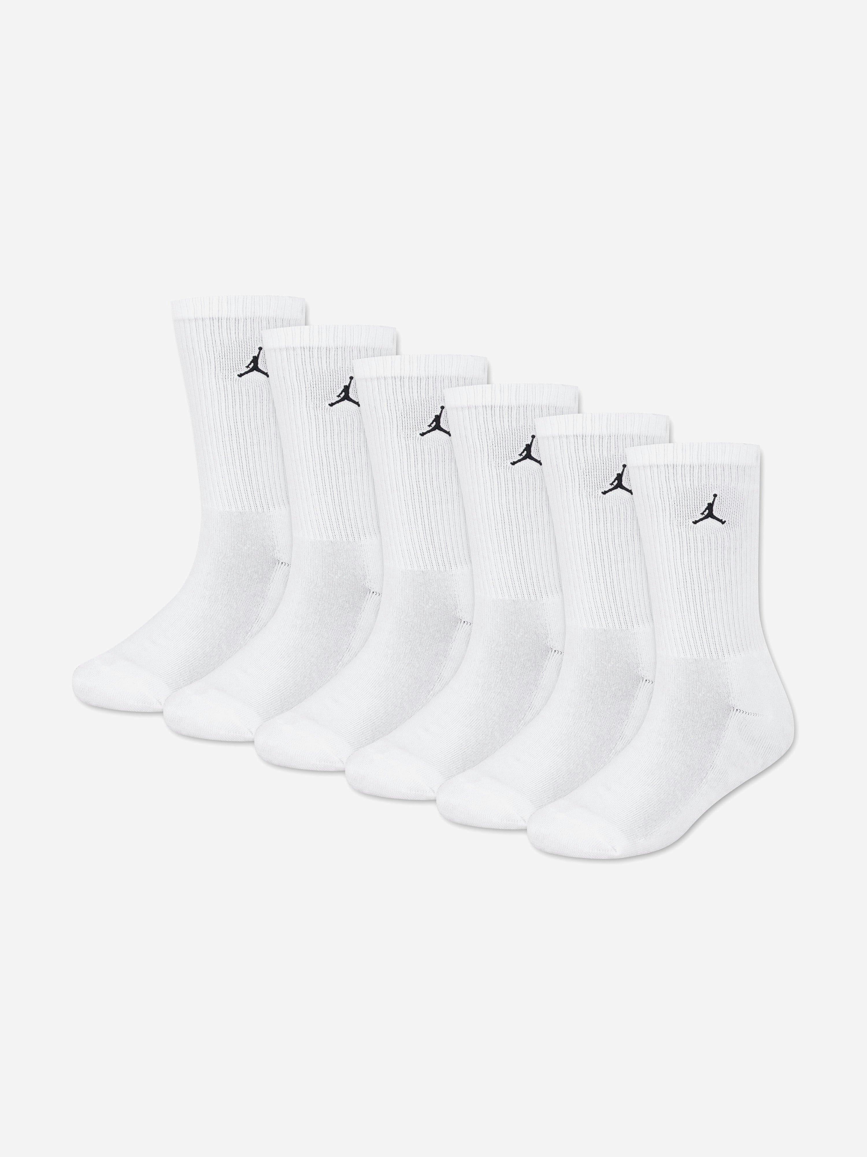 Jordan Boys White Kids Everyday Essentials 6 Pack Socks Set In - 5 - 7 Yrs
