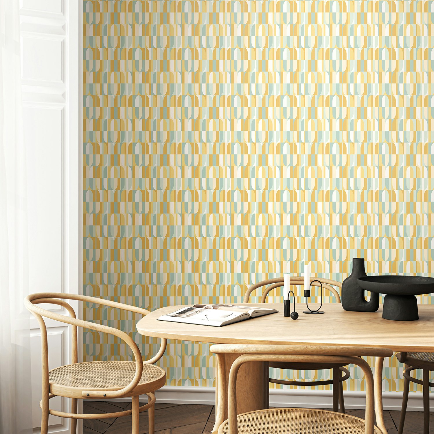 Rackhams Yellow Building Blocks - Mellow 10M Wallpaper