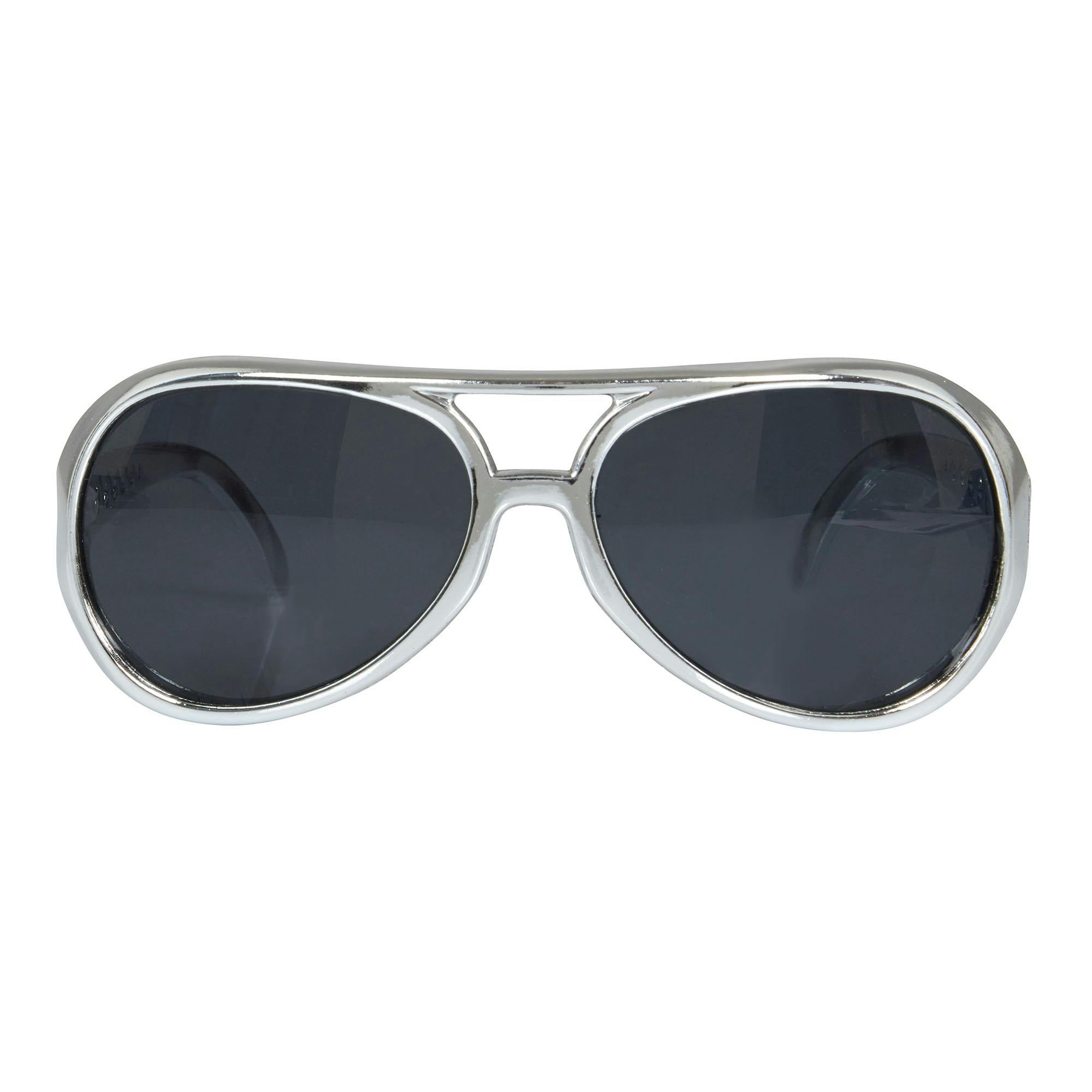 Bristol Novelty Unisex Silver Adults Rock Star Sunglasses - One Size