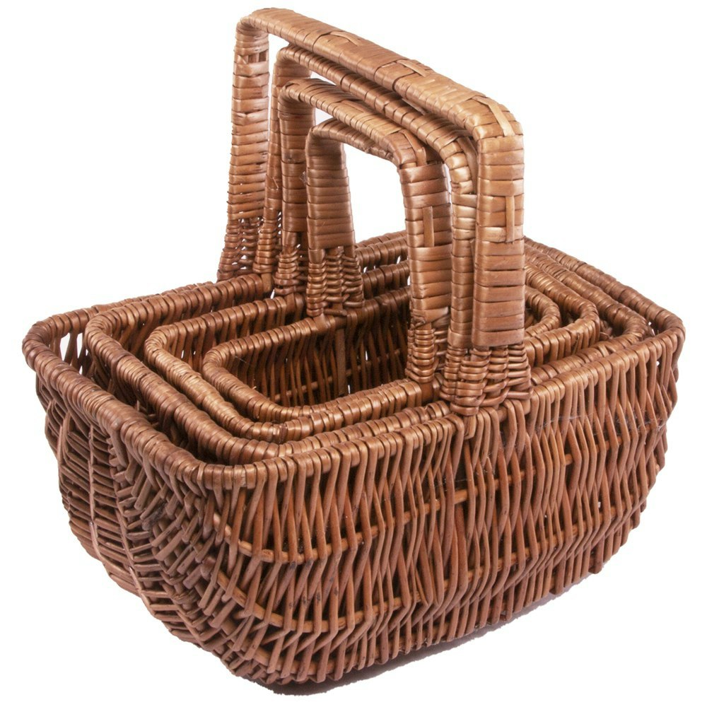 Rackhams Red Southport Wicker Shopping Basket - Medium
