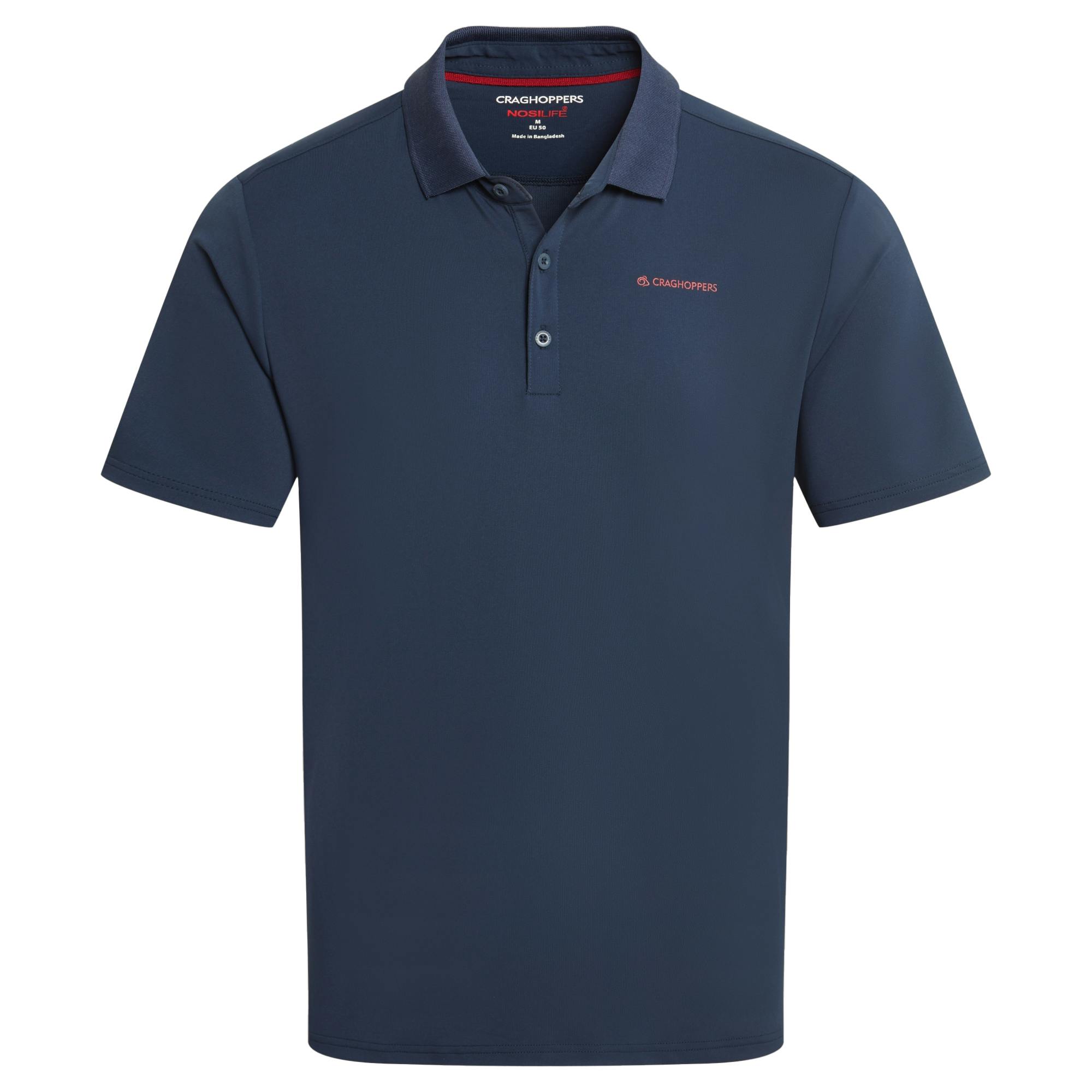 Craghoppers Men's Blue Bramshaw Nosilife Short-Sleeved Golf Polo Shirt - Navy - M - Navy - 62% Recycled Polyester/28% Polyester/10% Elastane