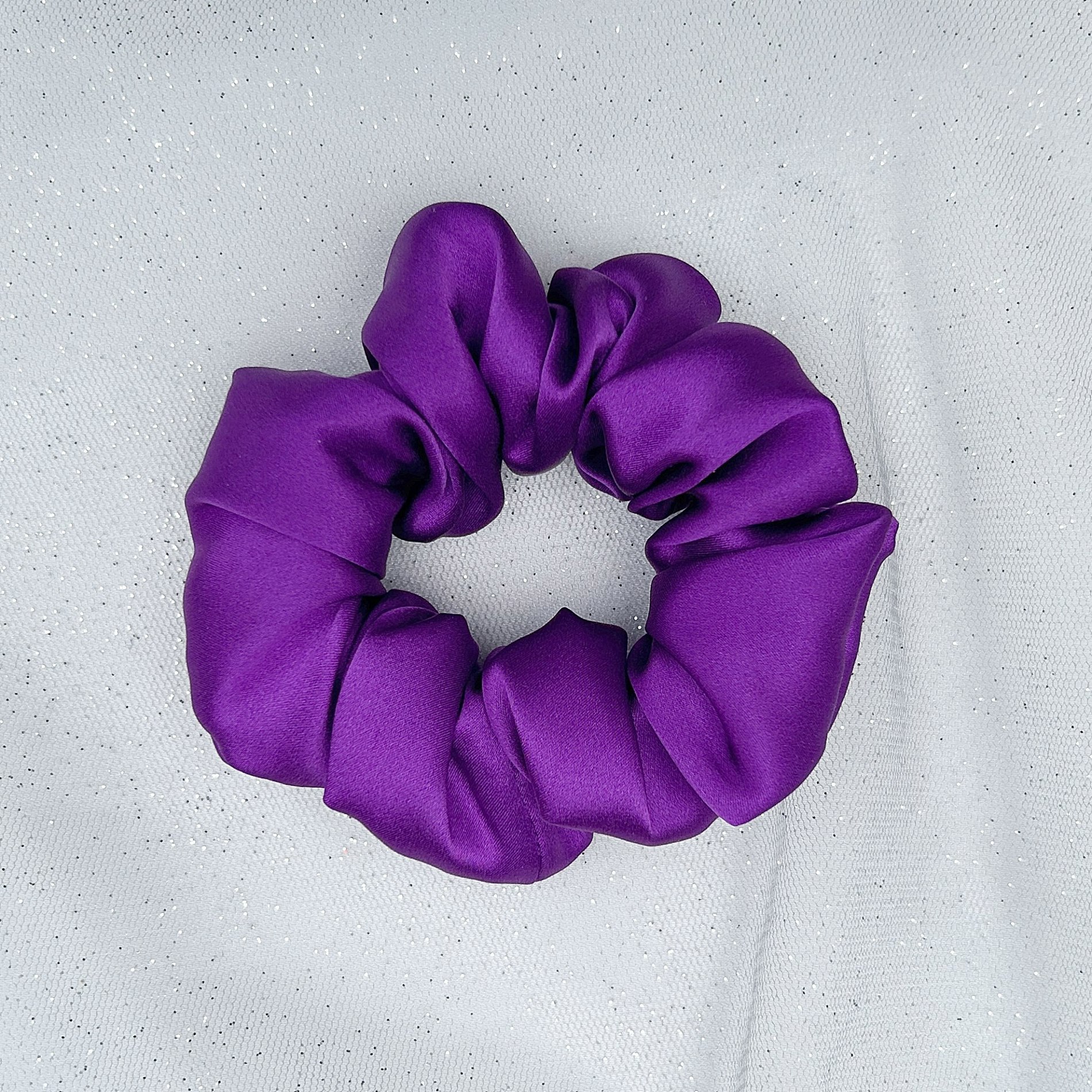 Queenmee Accessories Purple Silk Scrunchie In Mulberry Silk