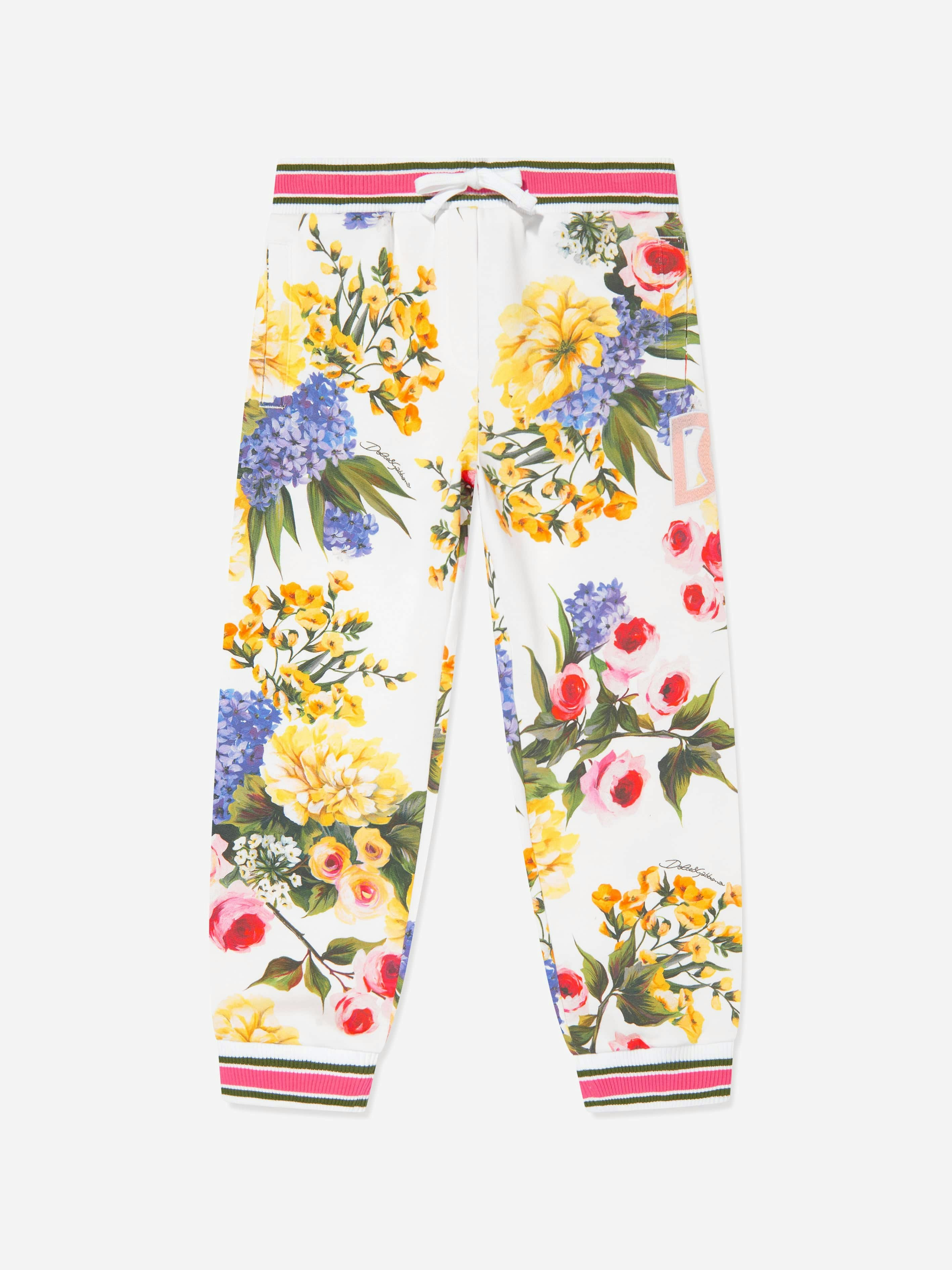 Dolce & Gabbana Kids Girls Dolce & Gabbana Flower Print Joggers In Multicolour - Multicoloured - 14 Yrs