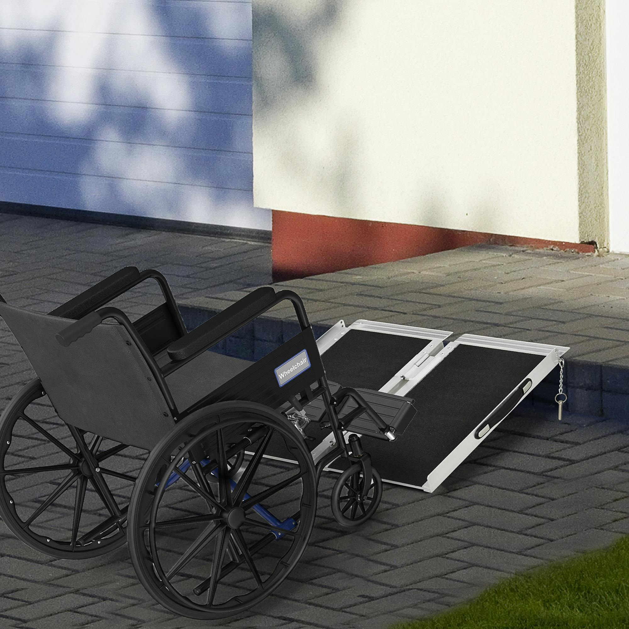 Homcom Duo Wheelchair Ramp Pushchair Mobility Assistance