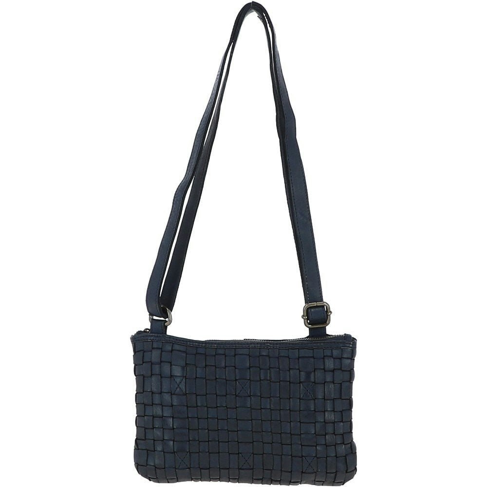 Ashwood Blue Vintage Woven Leather Crossbody Bag - Navy - One Size - Leather