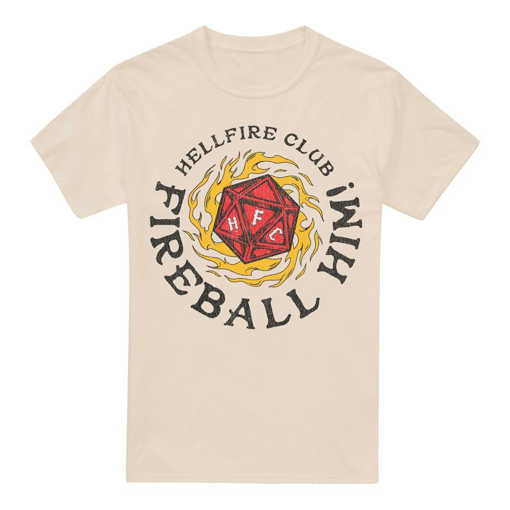 Stranger Things Men's Hellfire Club Fireball T-Shirt - Natural - 3XL - Natural