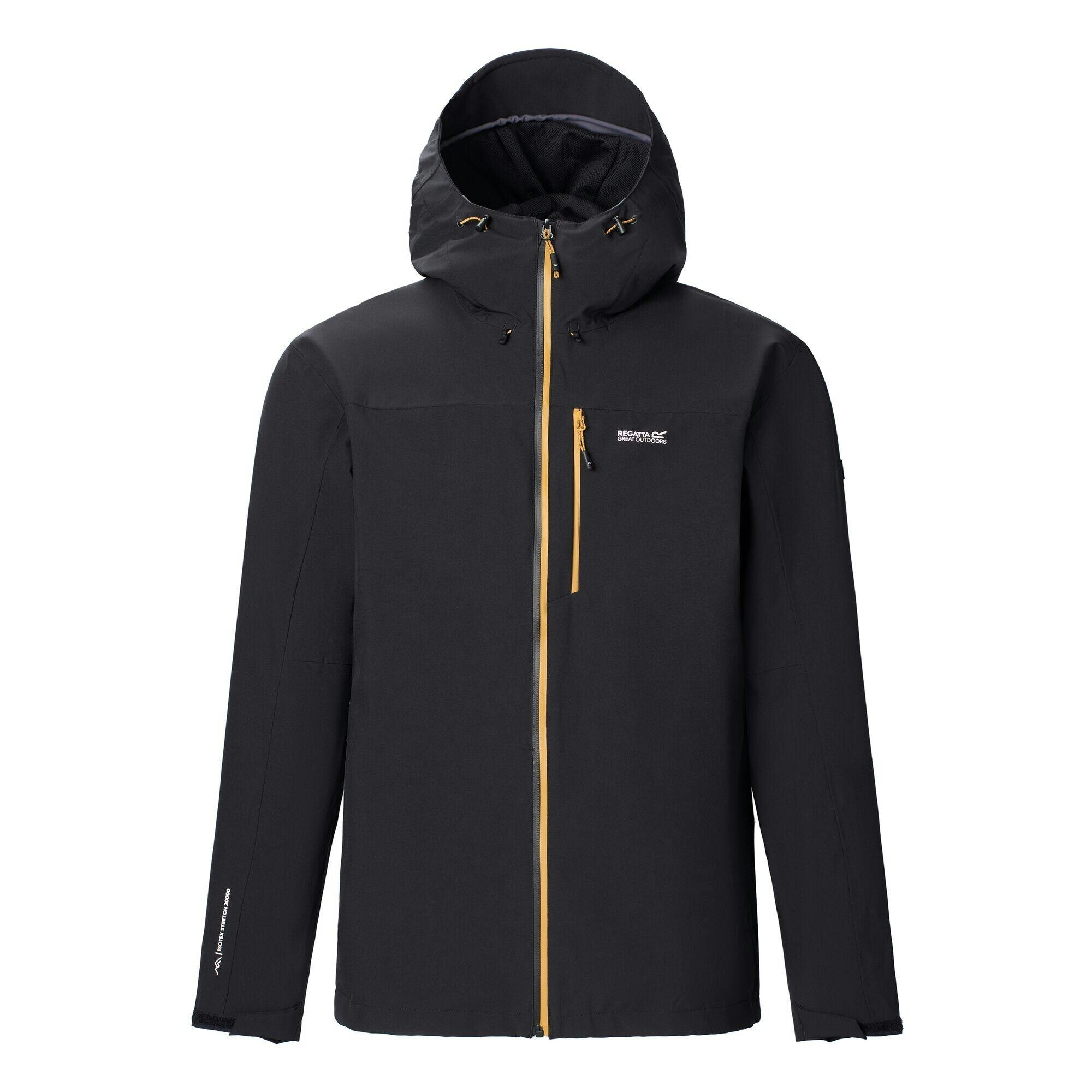 Regatta Men's Black/Brown Birchdale Ii Waterproof Jacket - /Wood - 4XL - /Wood - 100% Recycled Polyester