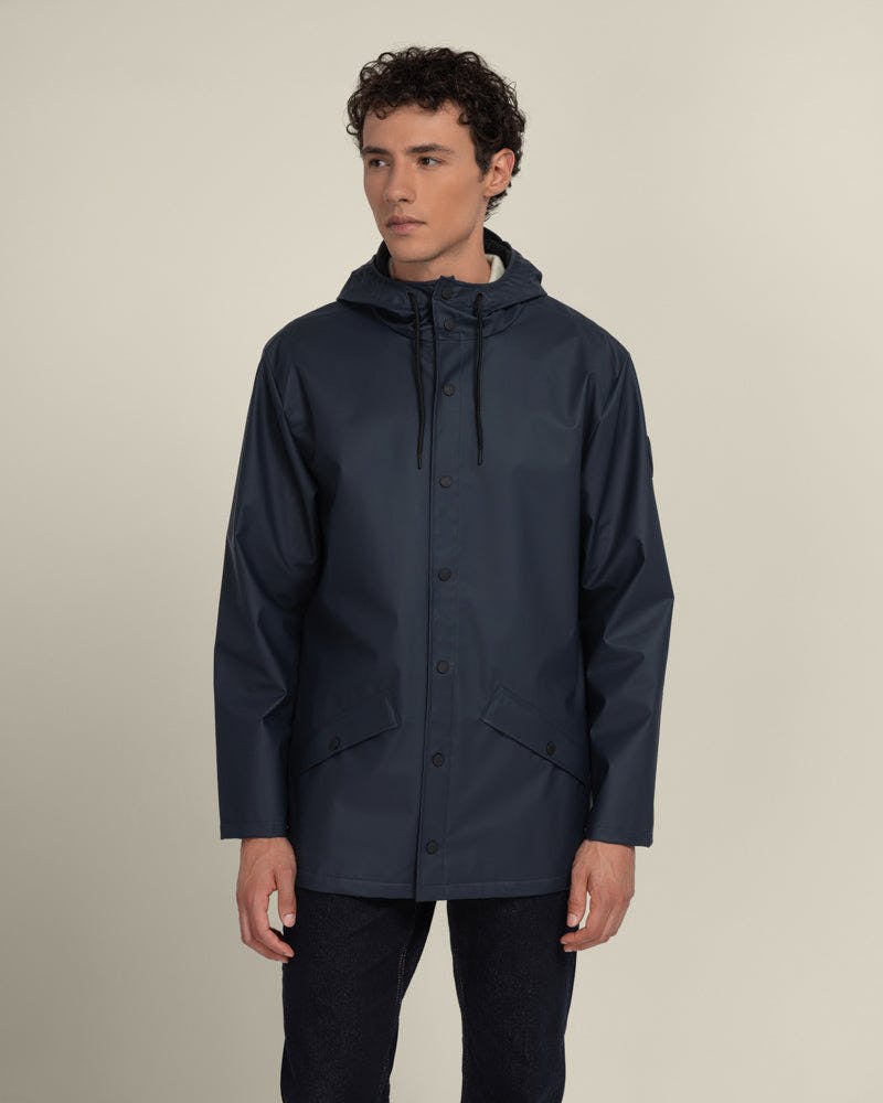 Larsson & Co Jokum - Showerproof Hooded Rain Mac - M - Navy