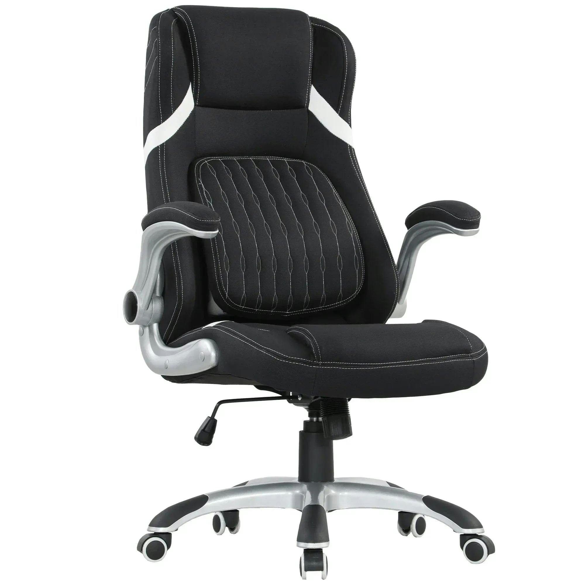 B&Q - Fabric Office Desk Chair W/ Adjustable Height Tilt Function Black - Image 4