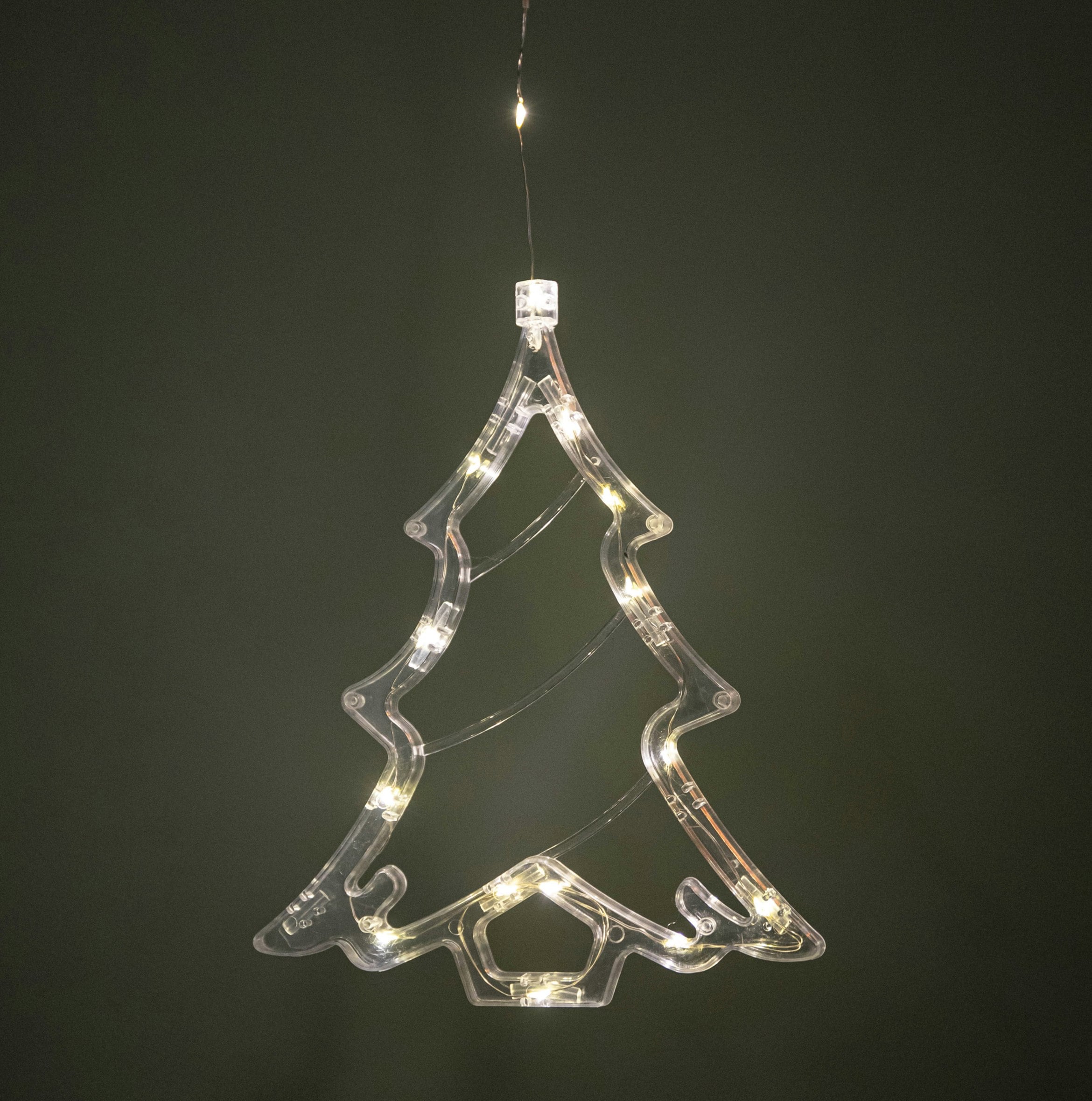 Samuel Alexander Unisex Clear 20Cm Battery Operated Light Up Christmas Tree Window Decoration With Warm White Leds In - Image 2