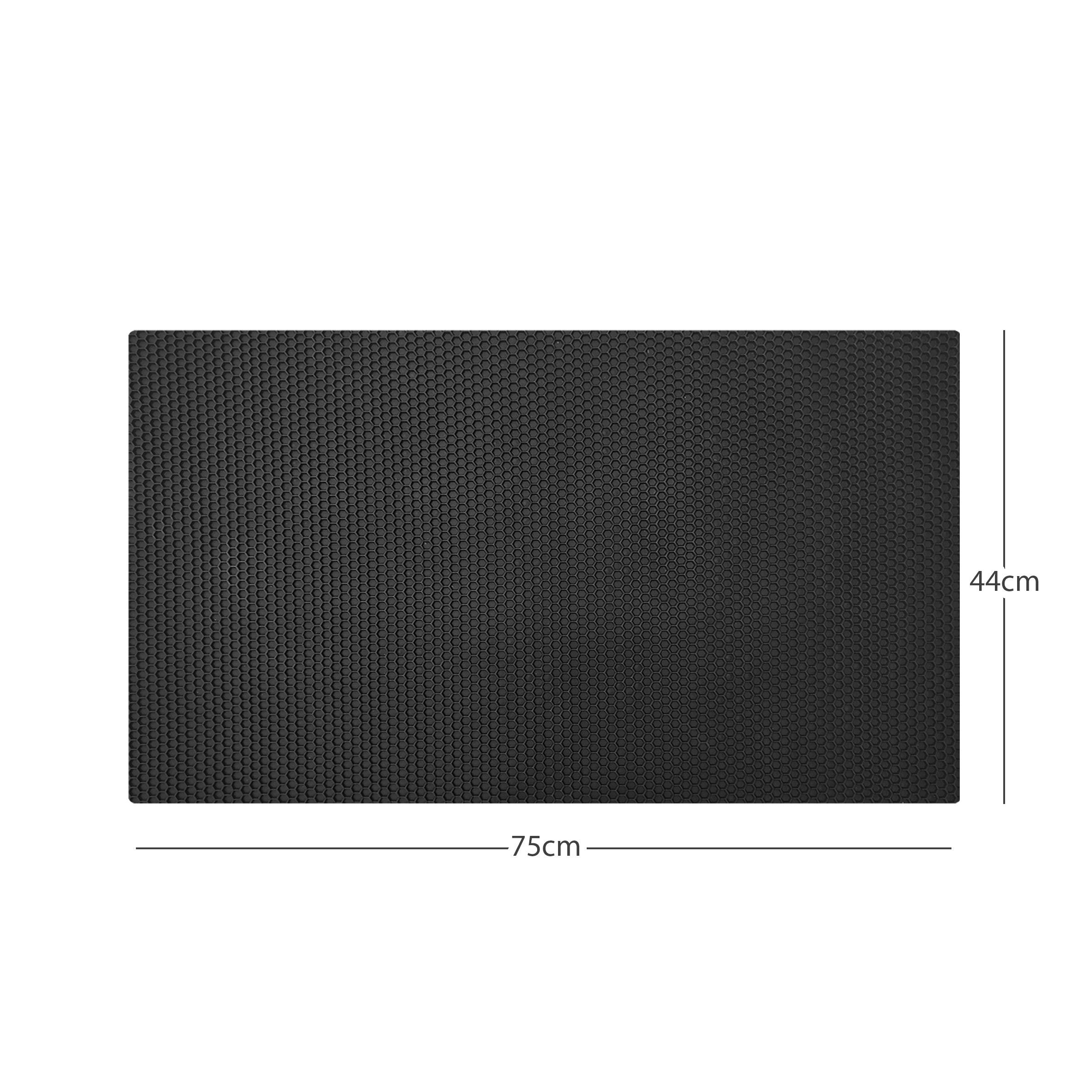 Rackhams Hexagon Pattern Heavy Duty Rubber Door Mat - 75 X 45Cm