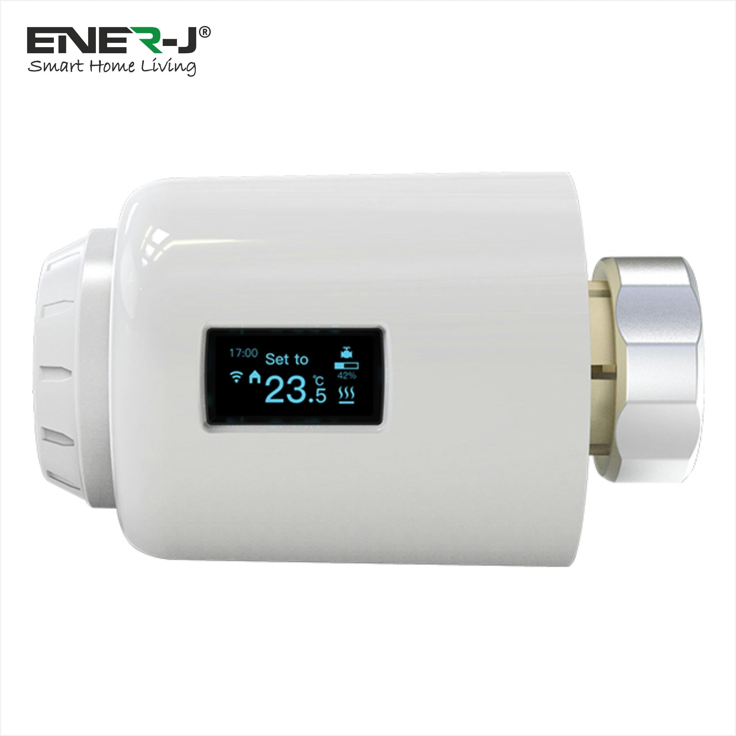 Ener-J Smart Wifi Radiator Thermostat – Digital Trv For Multi-Room Heating Control, Alexa & Google Home Compatible | Pack Of 4